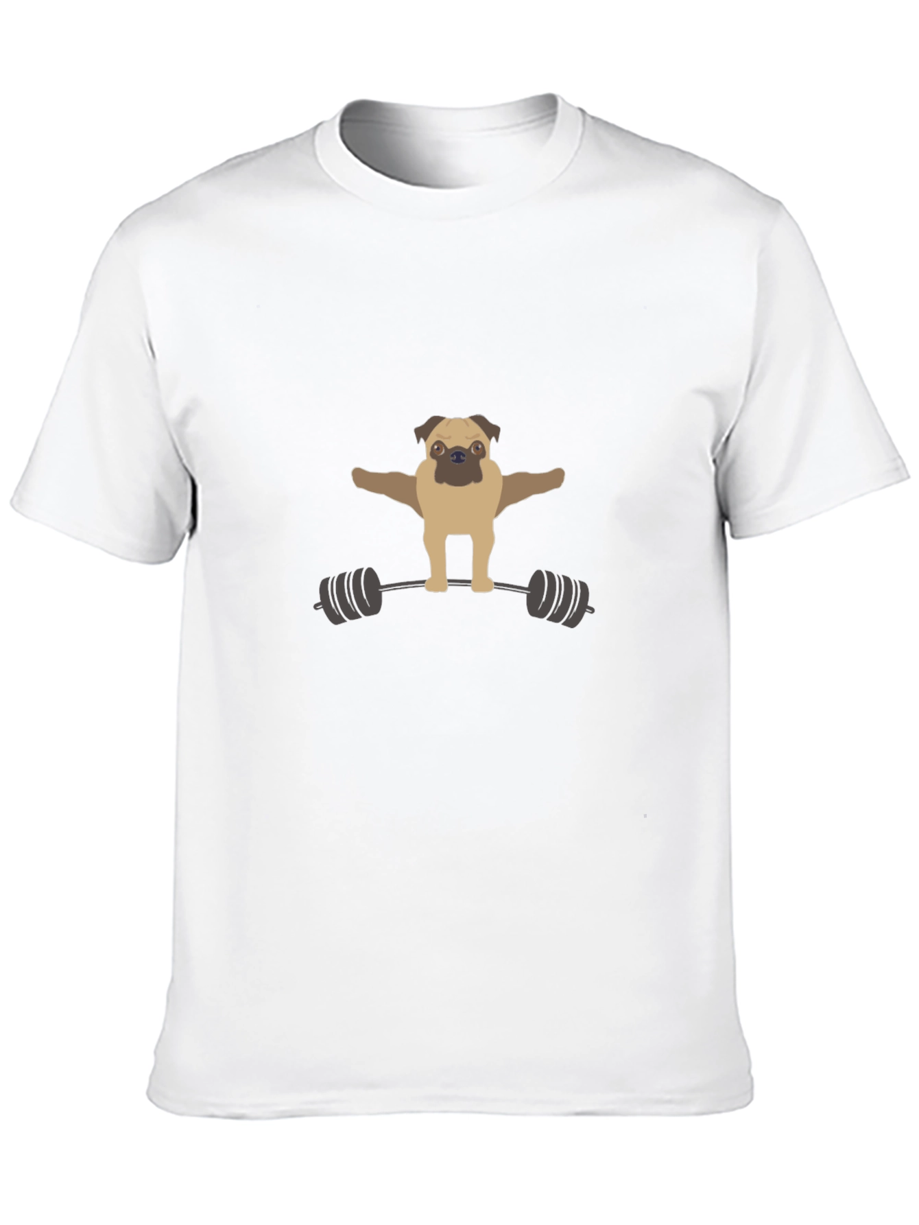 Pug Powerlifting T-Shirt - Black Graphic Tee