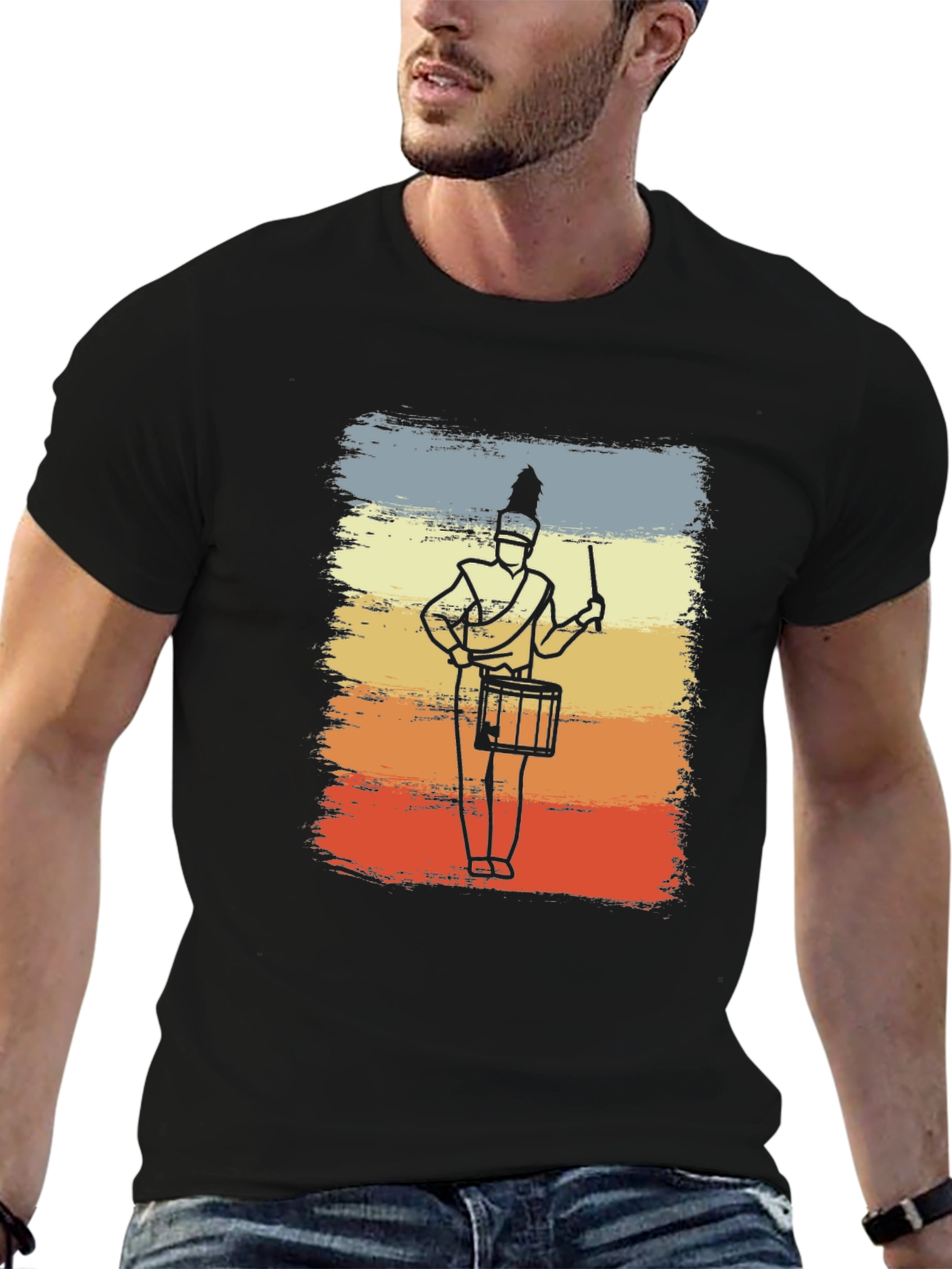 Marching Band Drummer T-Shirt - Retro Style