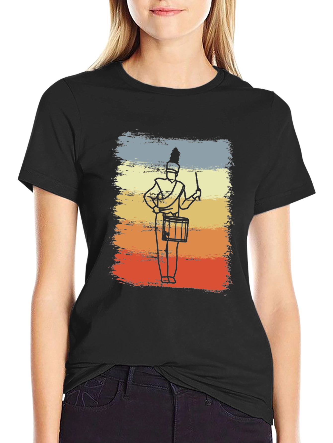 Marching Band Drummer T-Shirt - Retro Style