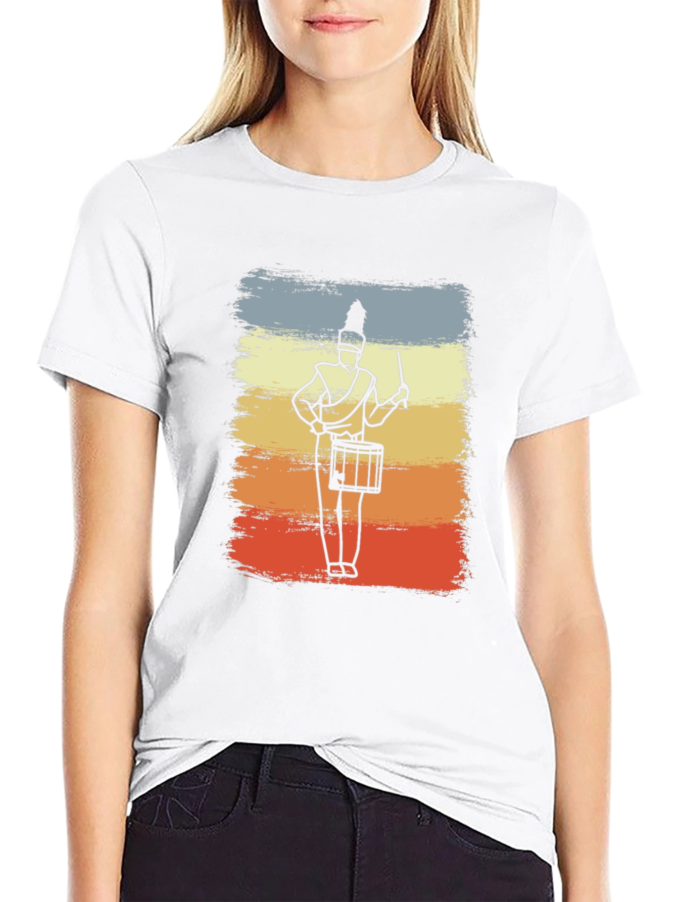 Marching Band Drummer T-Shirt - Retro Style