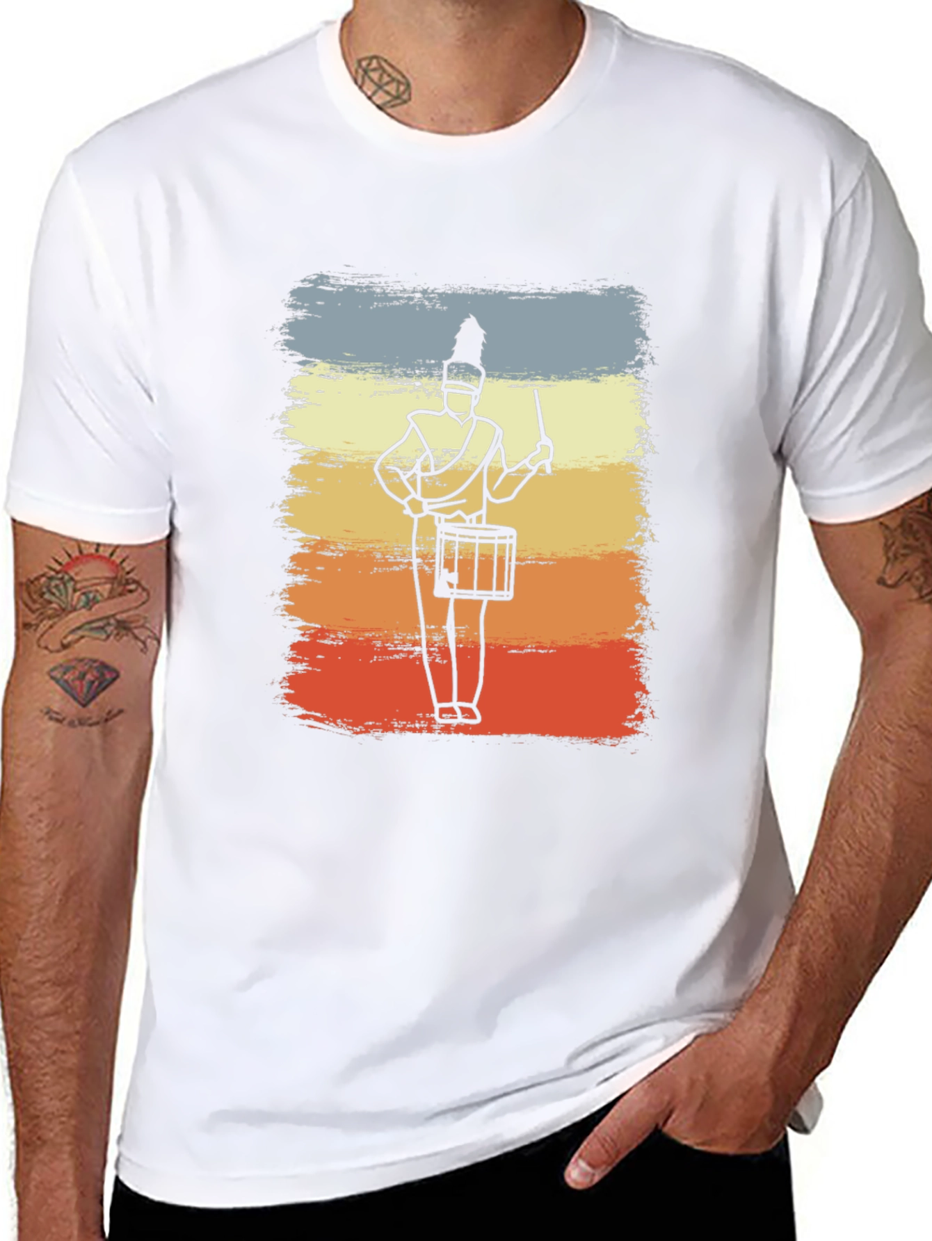 Marching Band Drummer T-Shirt - Retro Style