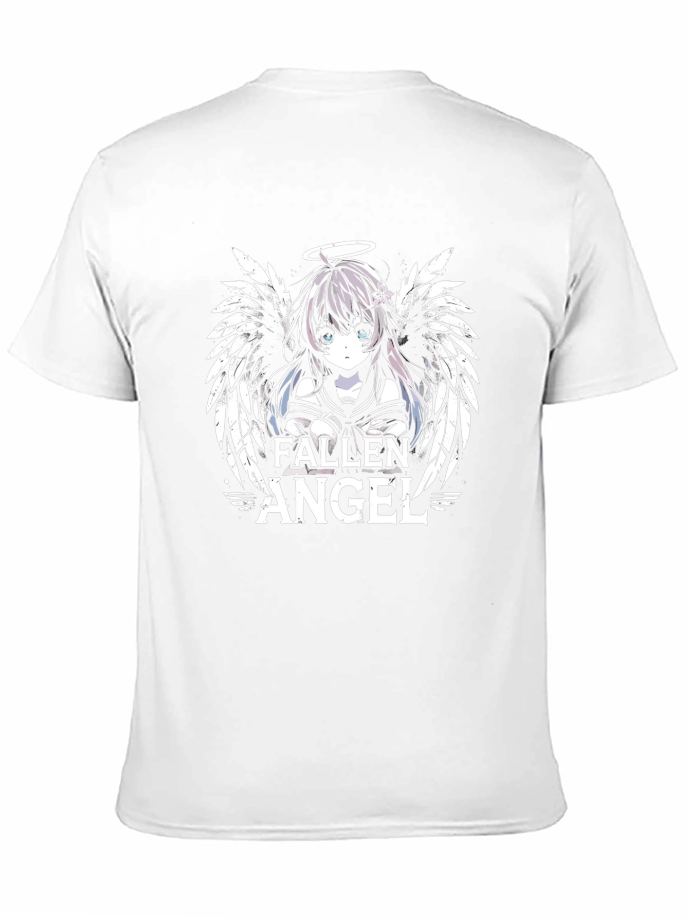 Fallen Angel Anime Graphic Print Black T-Shirt