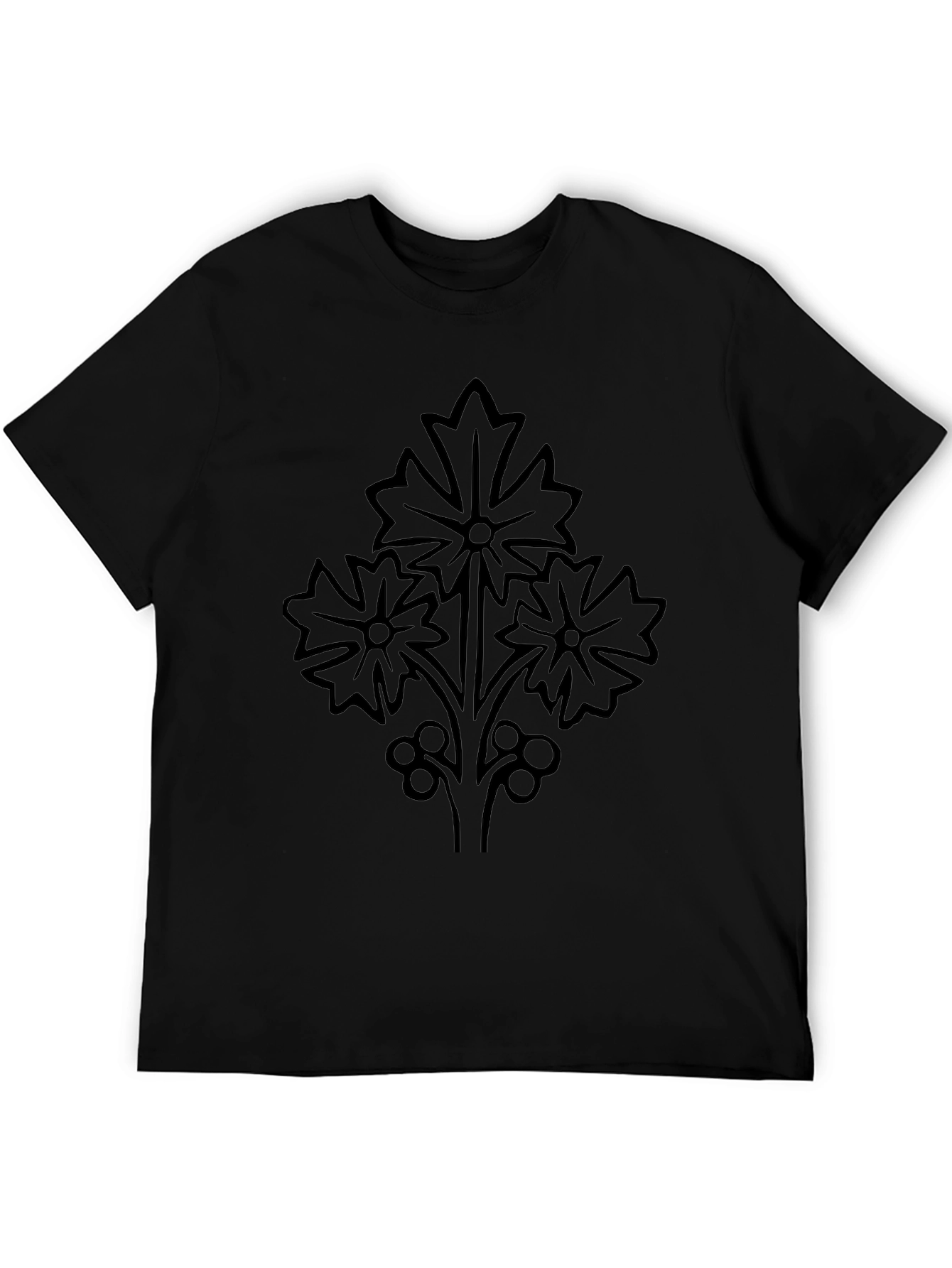 Stylish Black Floral Graphic Tee
