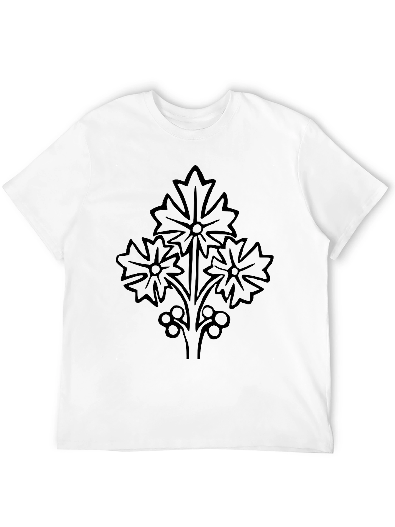 Stylish Black Floral Graphic Tee