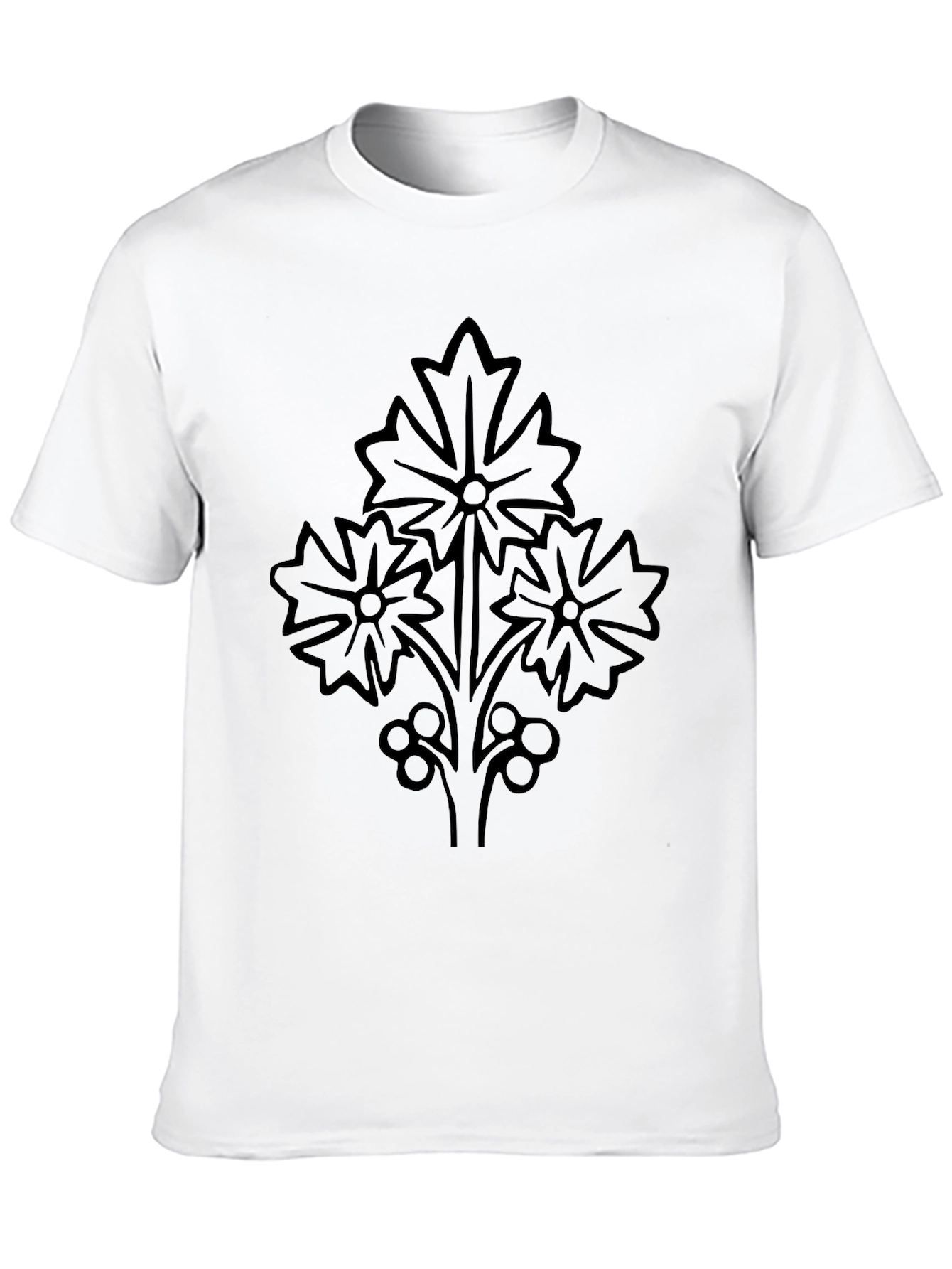 Stylish Black Floral Graphic Tee