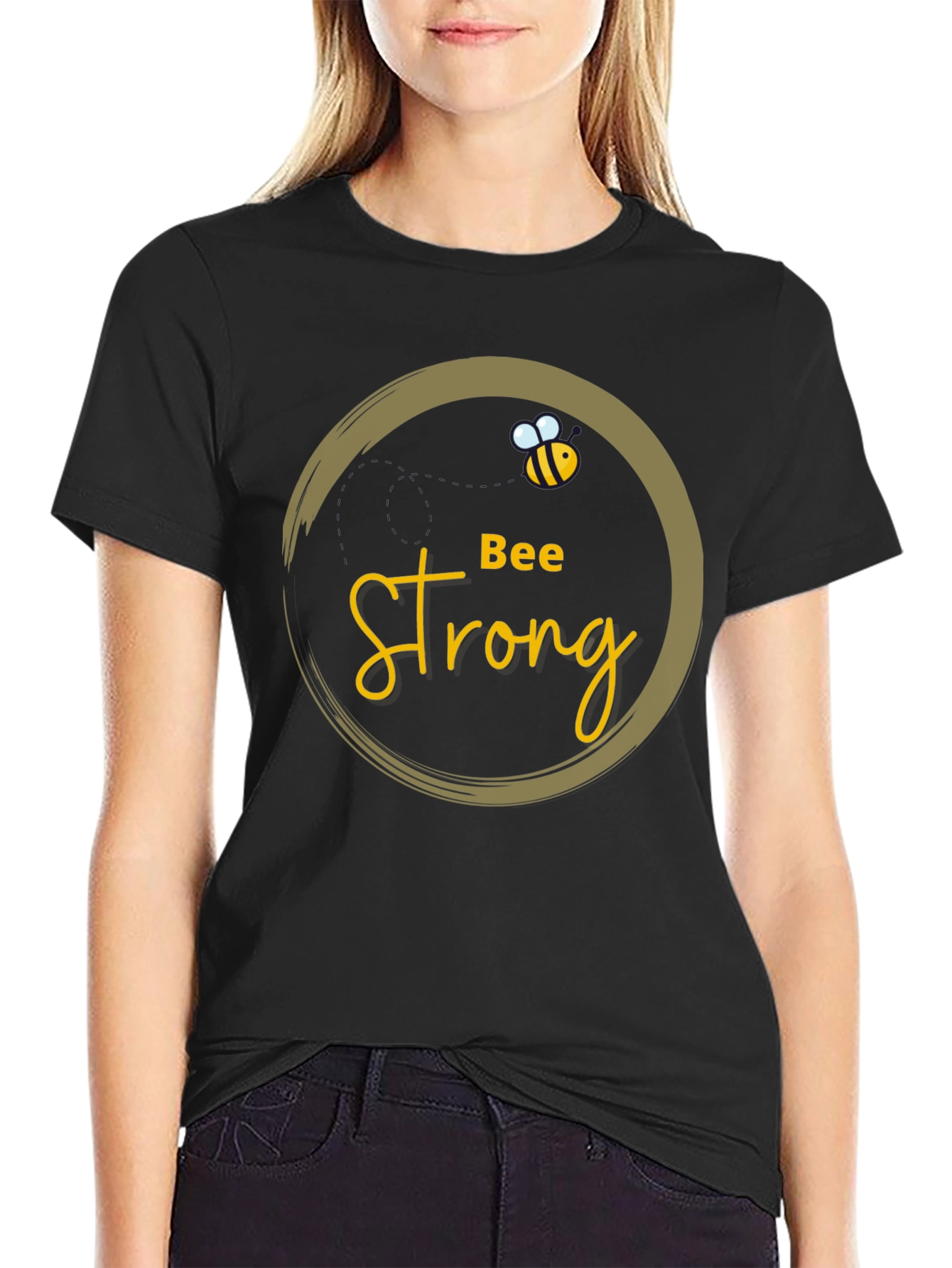 Bee Strong Black Graphic Tee