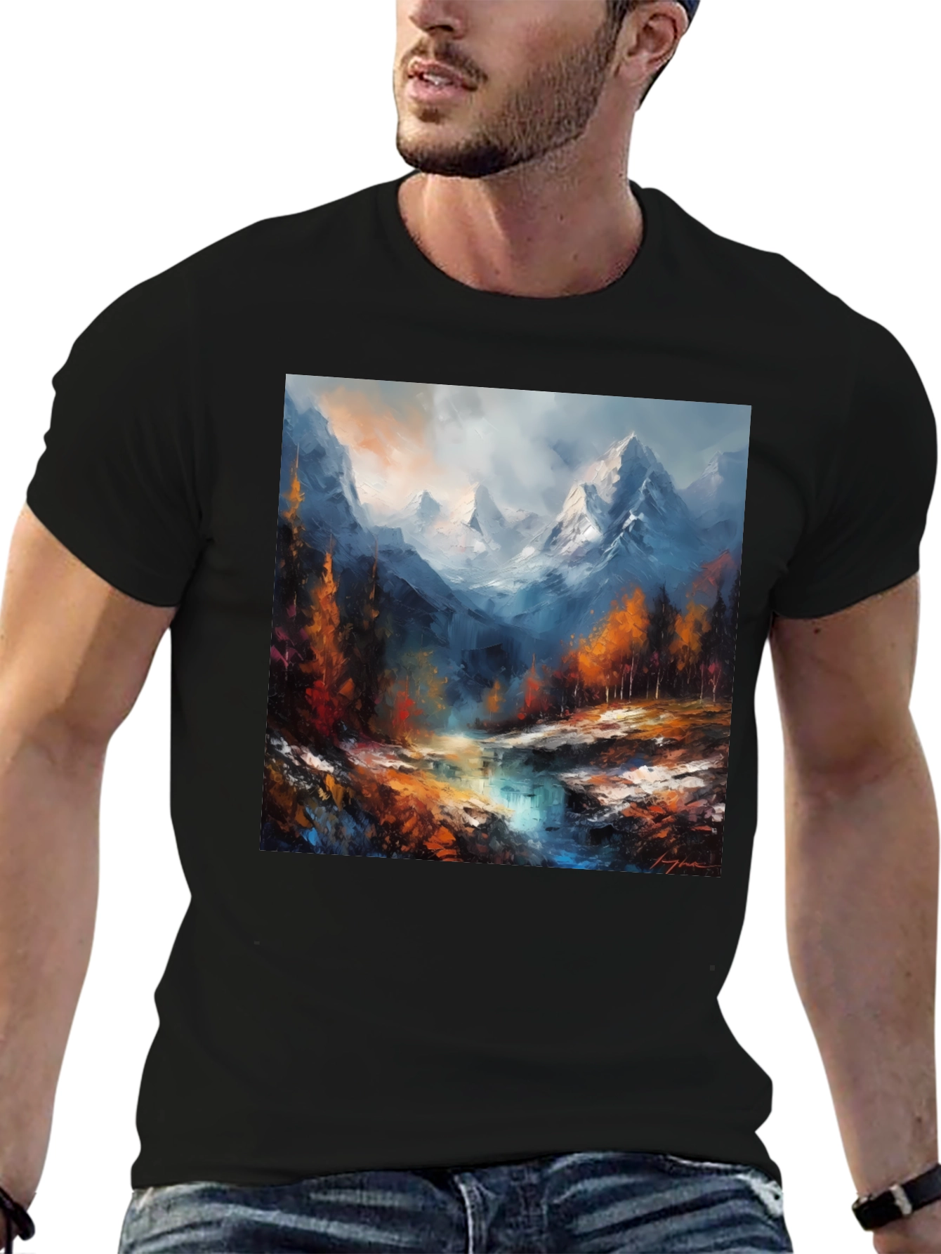 Mountain River Painting Tee