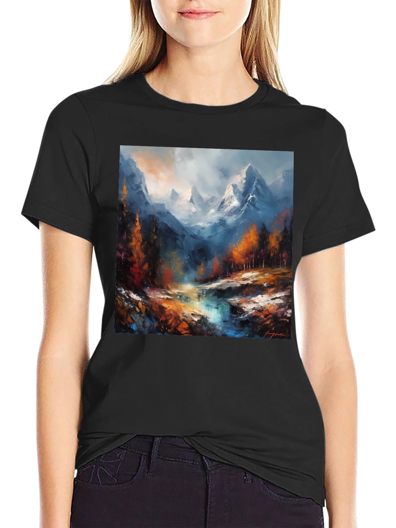 Mountain River Painting Tee