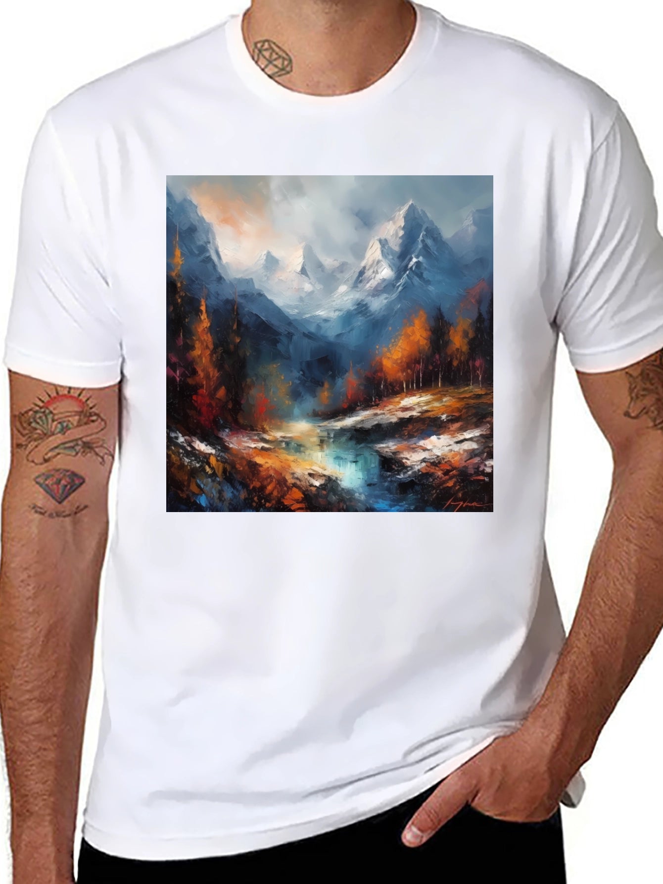 Mountain River Painting Tee