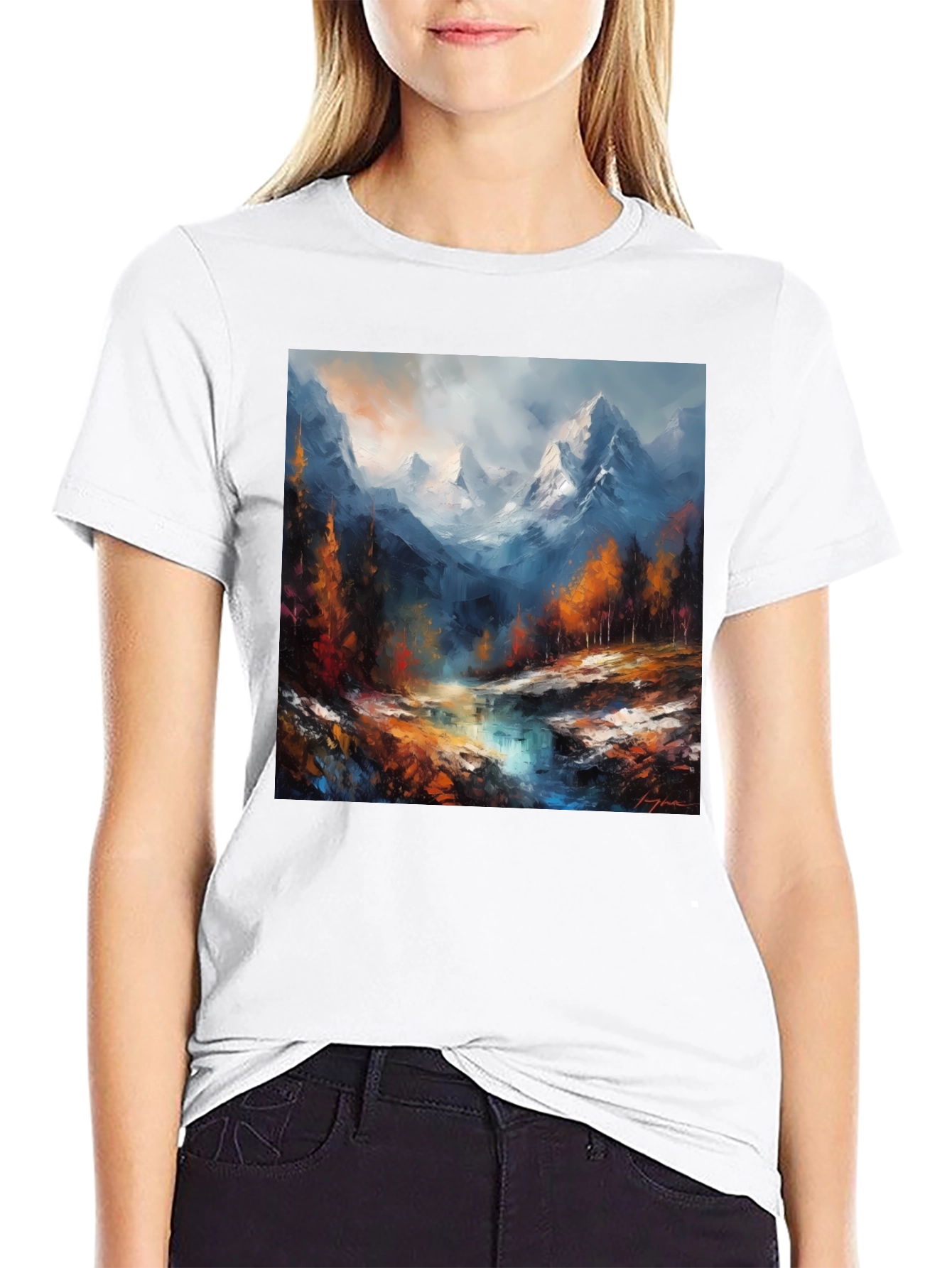 Mountain River Painting Tee