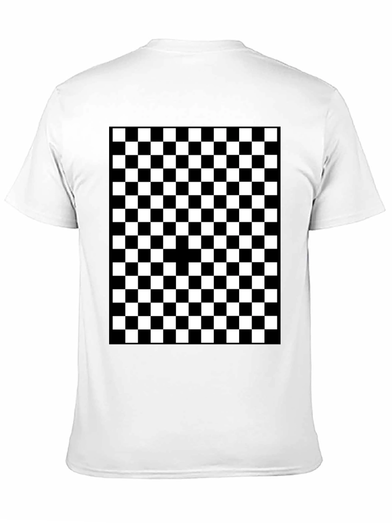 Checkered Graphic Tee - Black and White Pattern Shirt