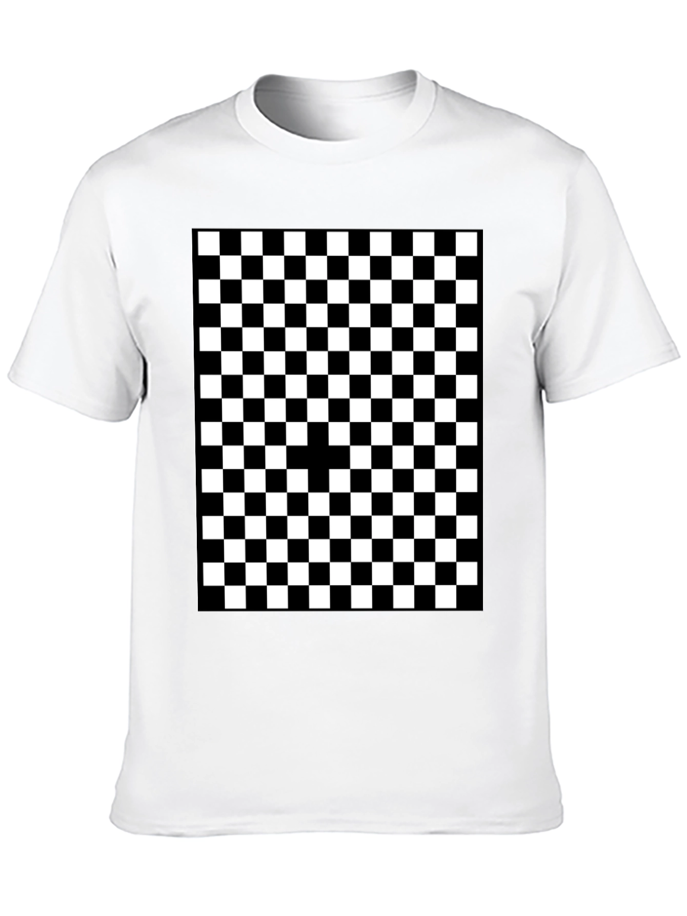 Checkered Graphic Tee - Black and White Pattern Shirt