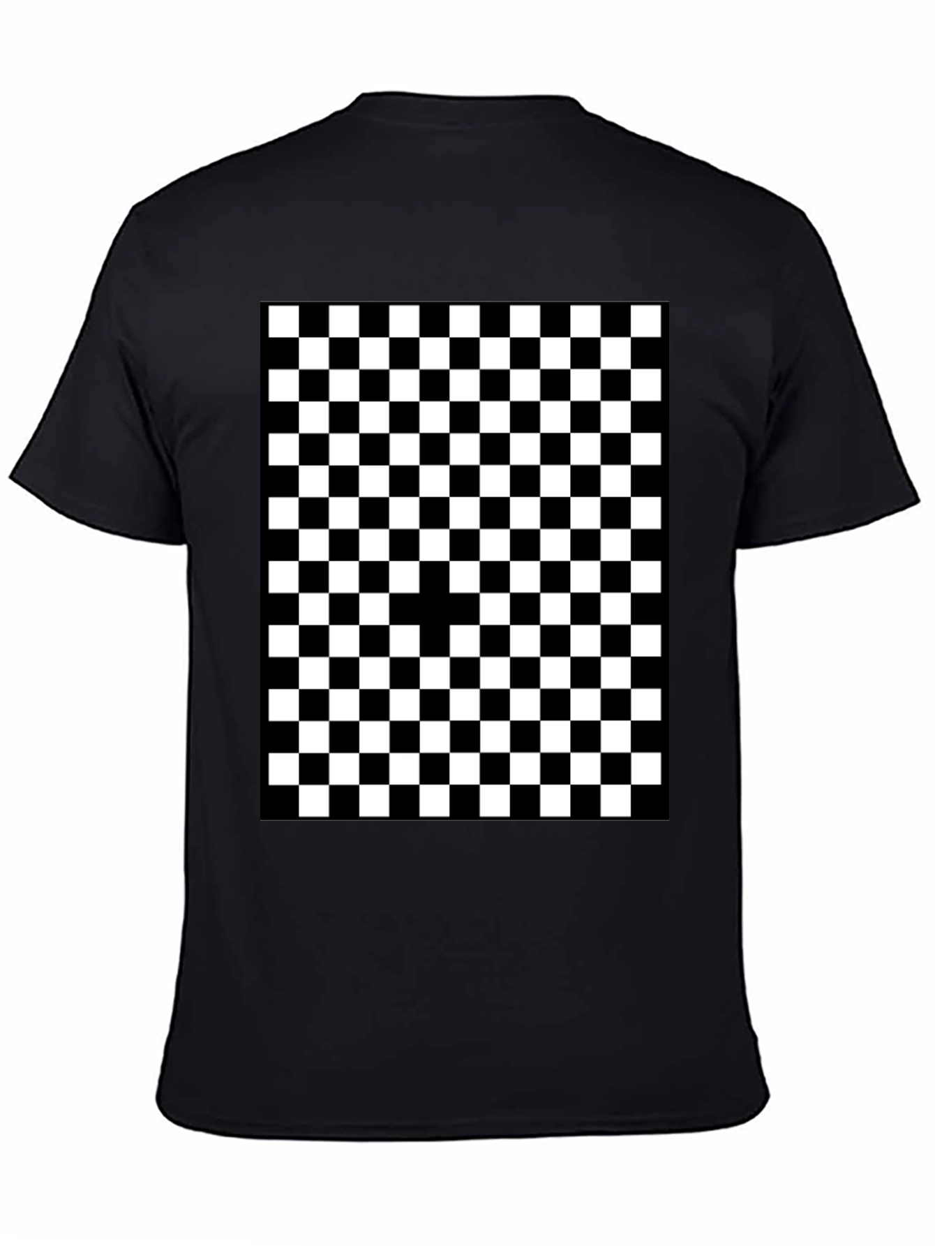 Checkered Graphic Tee - Black and White Pattern Shirt