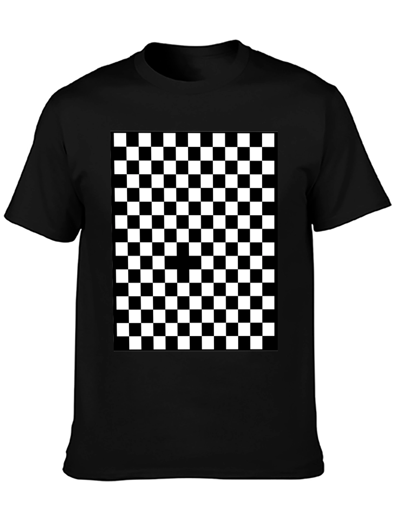 Checkered Graphic Tee - Black and White Pattern Shirt
