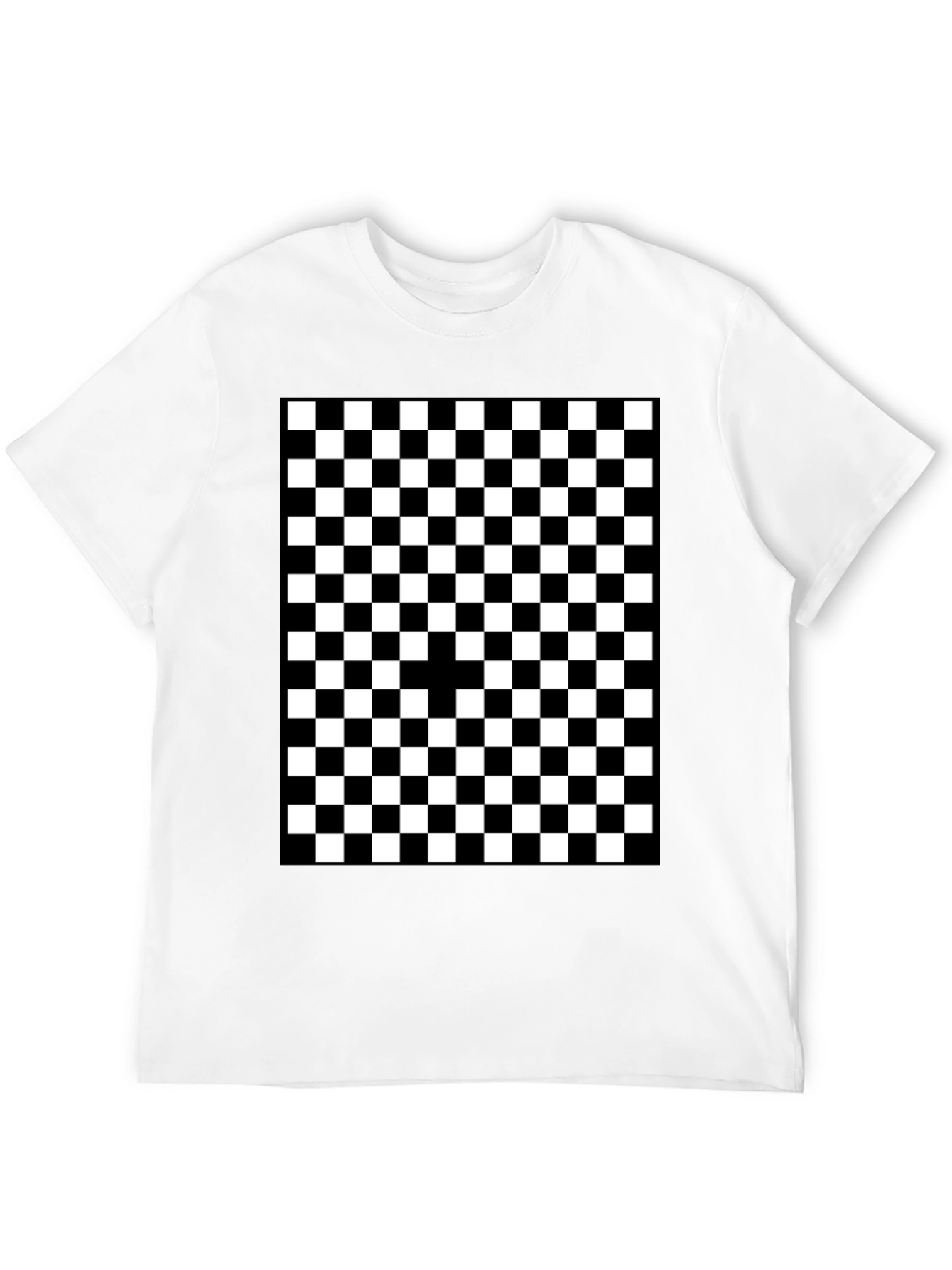 Checkered Graphic Tee - Black and White Pattern Shirt