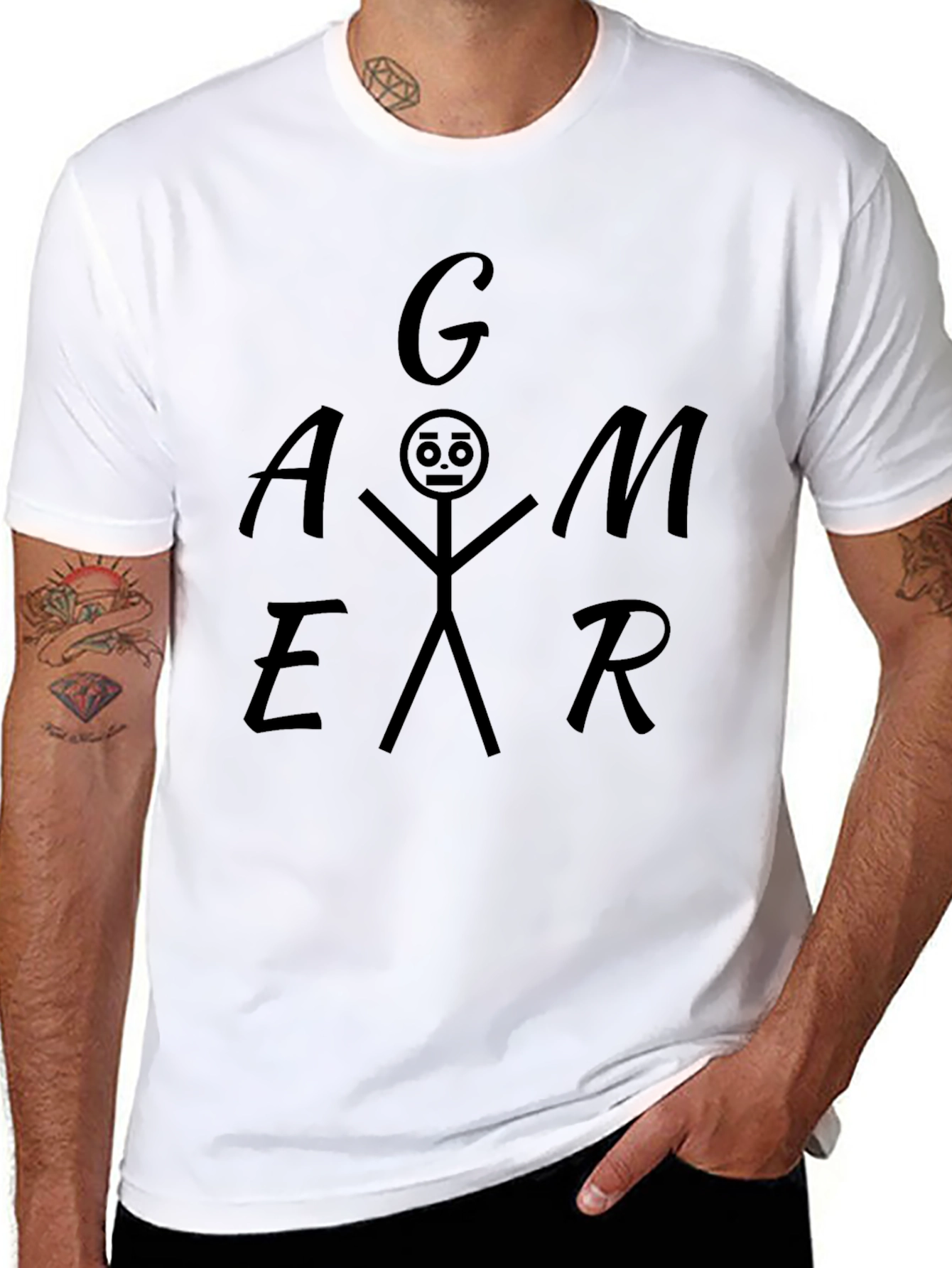 Gamer Stick Figure Graphic Tee