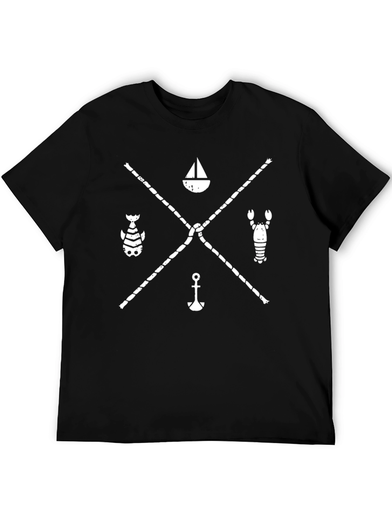Nautical Rope Graphic Tee - Black