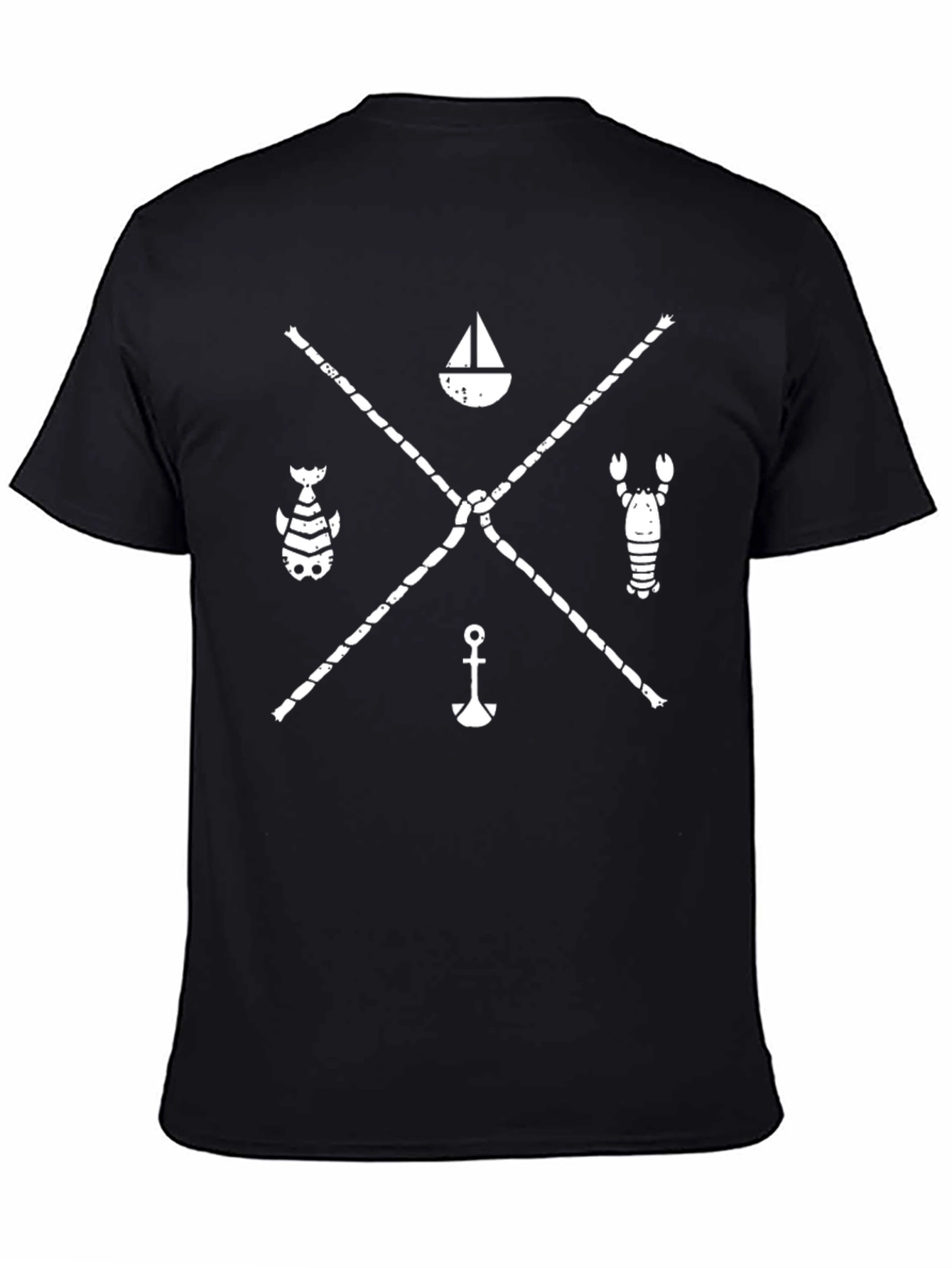 Nautical Rope Graphic Tee - Black