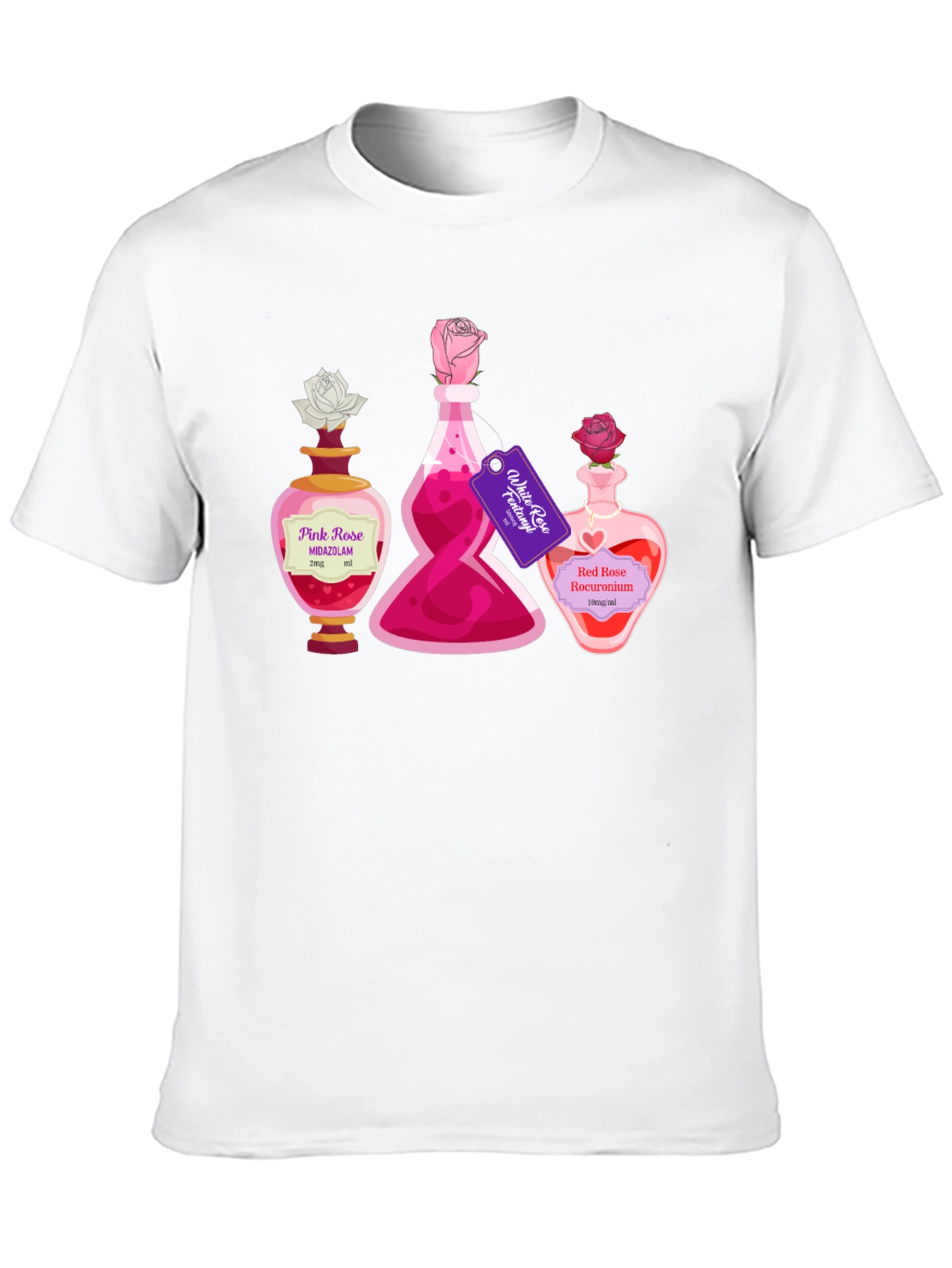 Potion Bottle Roses Graphic T-Shirt