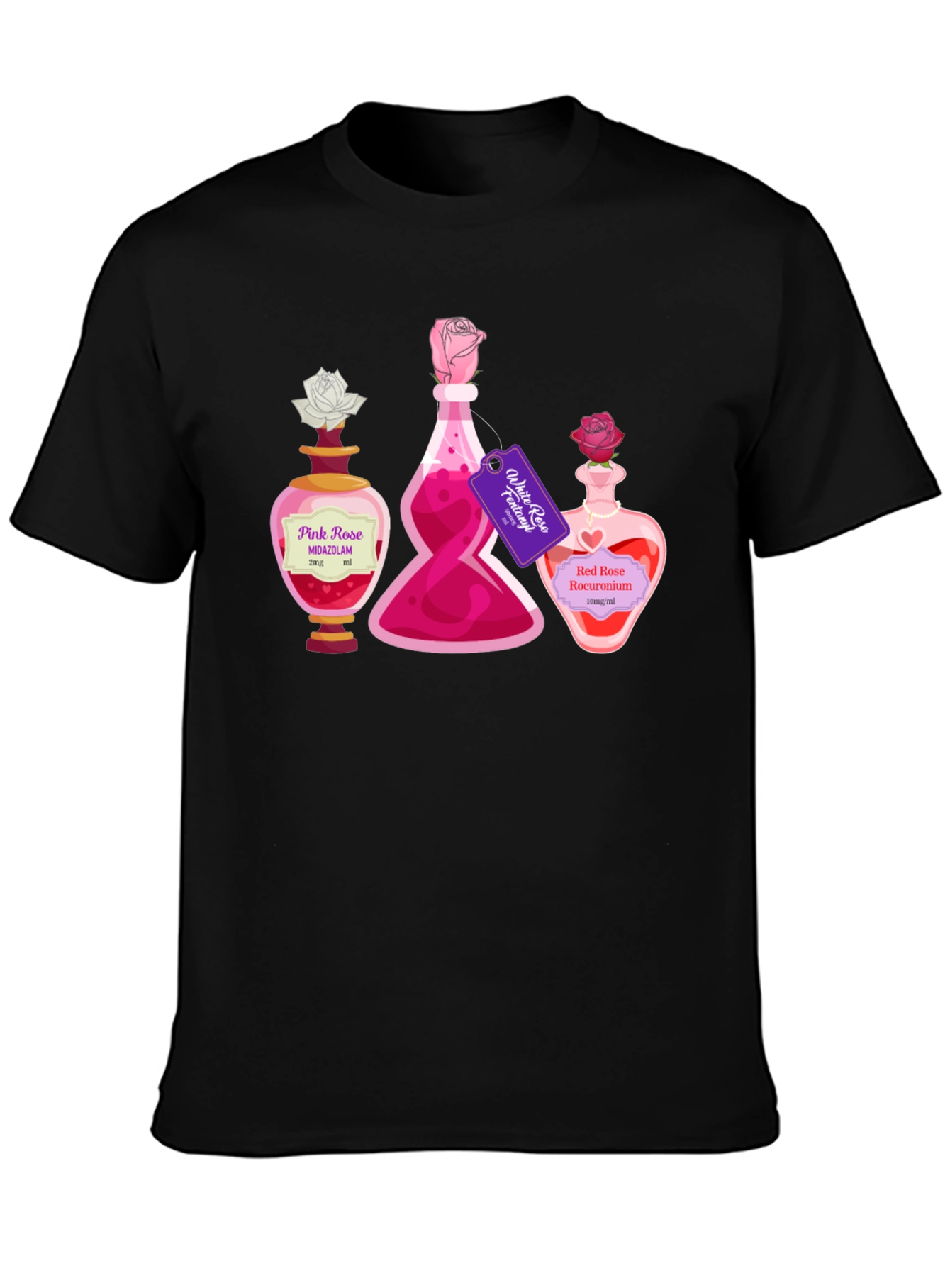 Potion Bottle Roses Graphic T-Shirt
