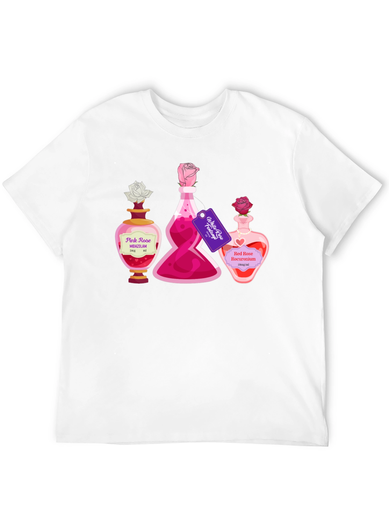 Potion Bottle Roses Graphic T-Shirt
