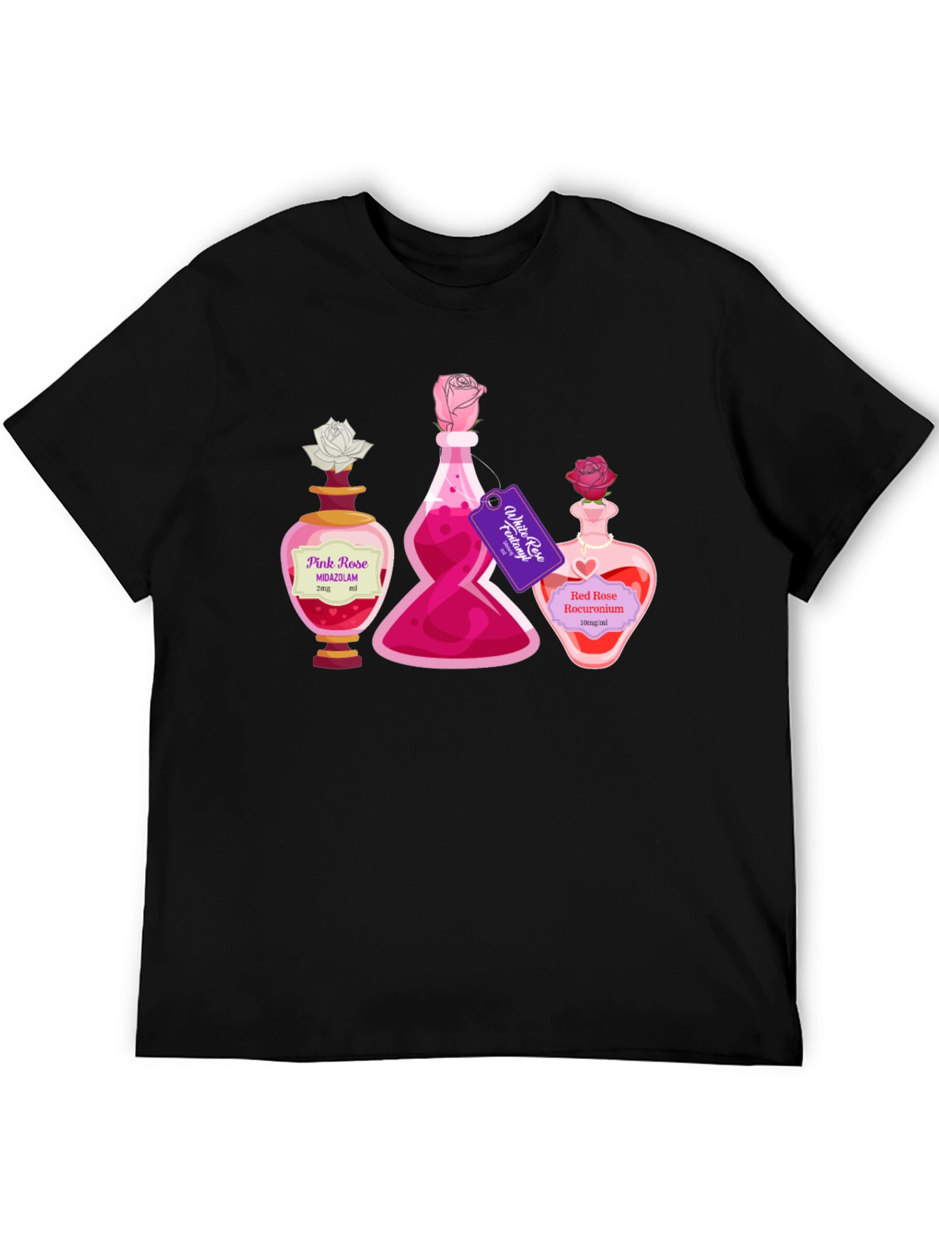 Potion Bottle Roses Graphic T-Shirt