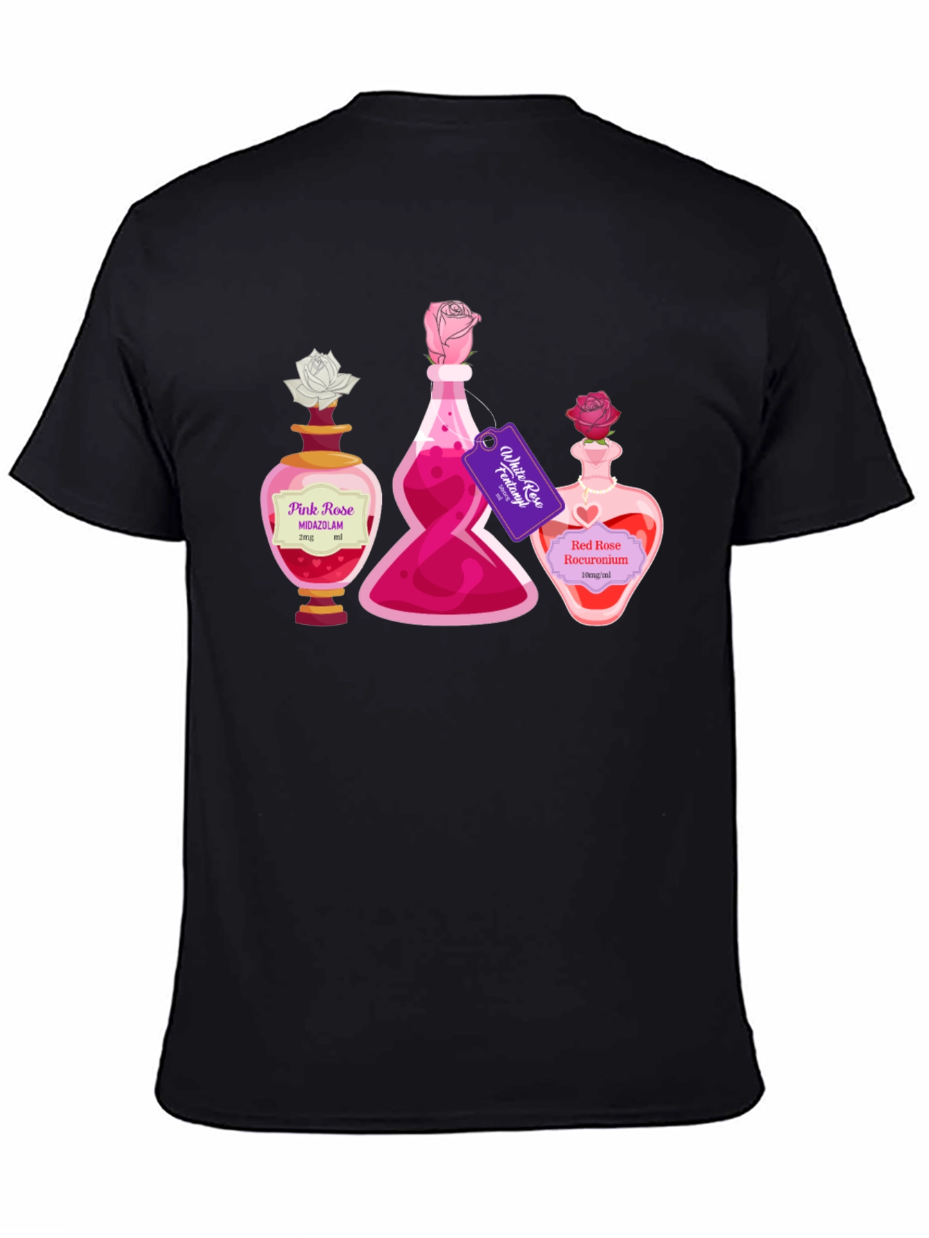 Potion Bottle Roses Graphic T-Shirt