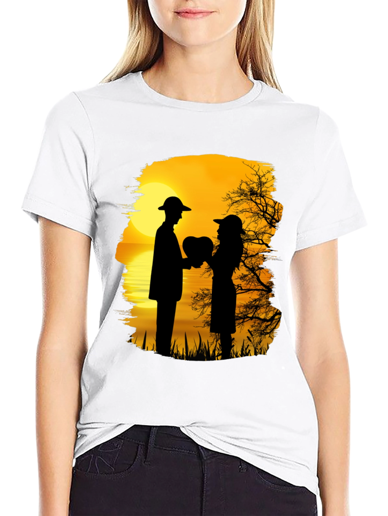 Romantic Sunset Silhouette T-Shirt