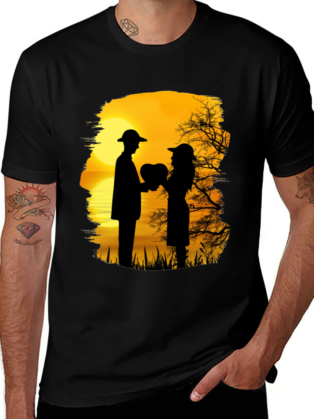 Romantic Sunset Silhouette T-Shirt