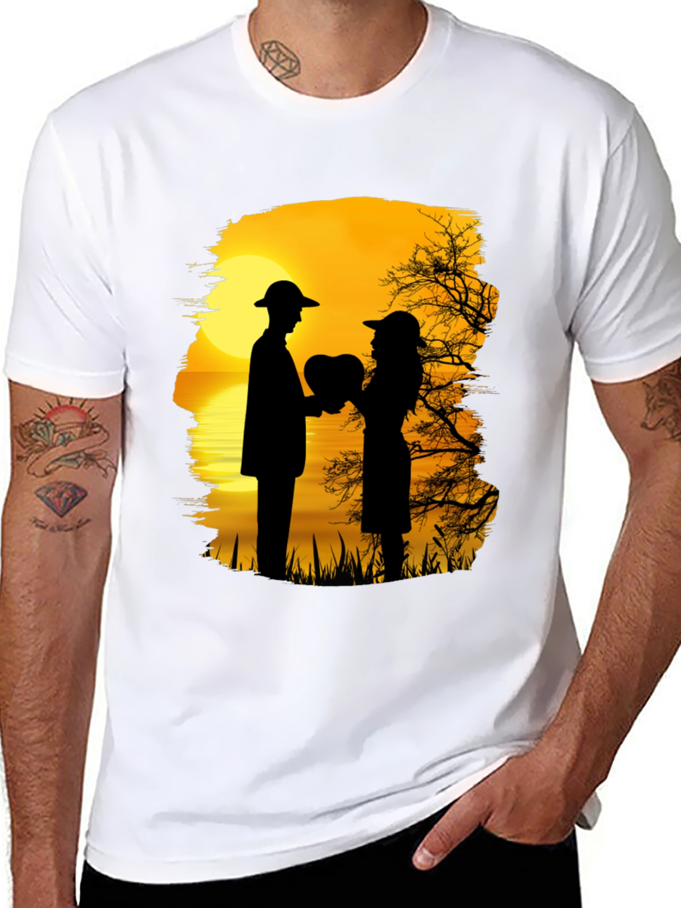 Romantic Sunset Silhouette T-Shirt