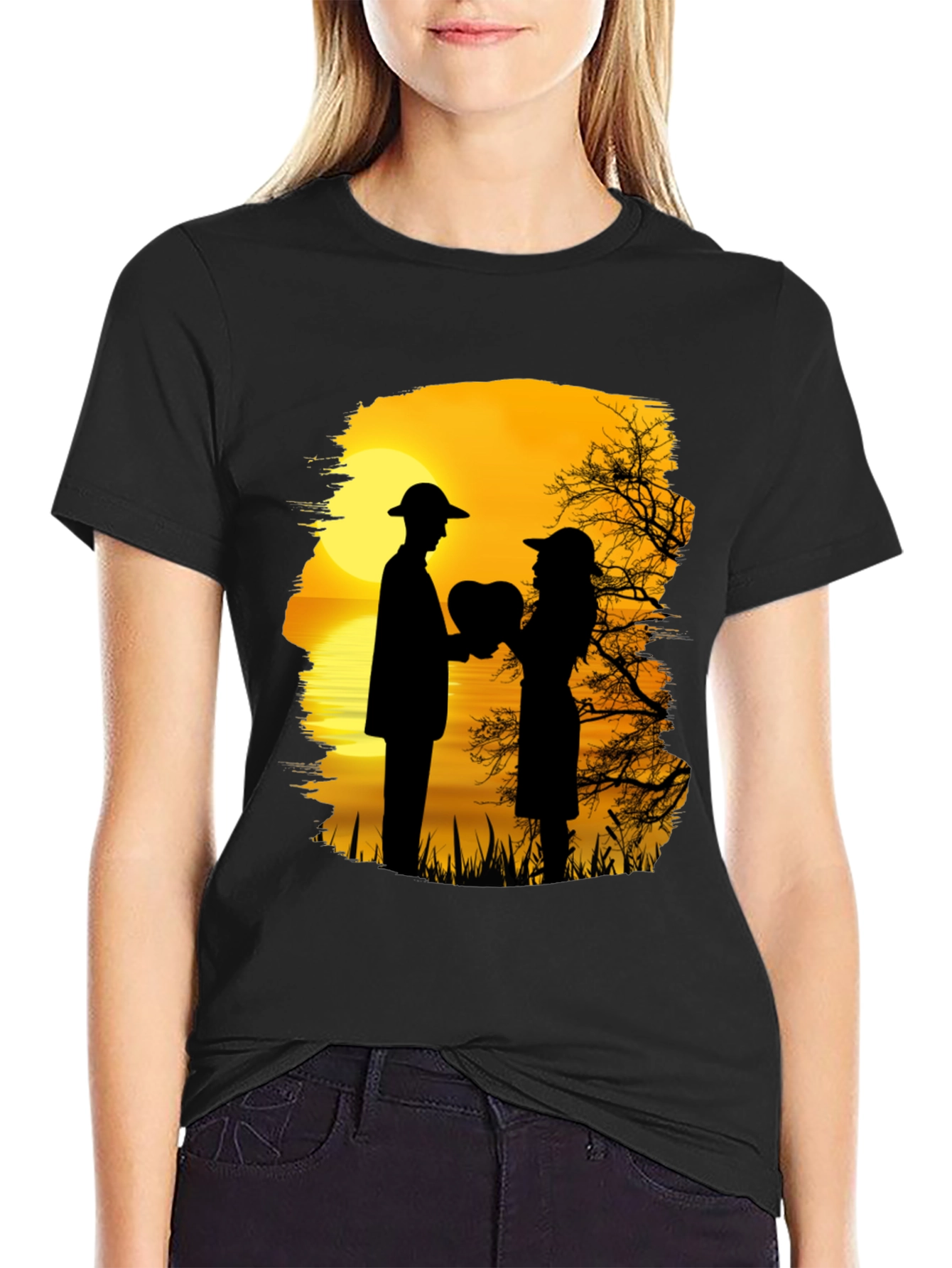 Romantic Sunset Silhouette T-Shirt