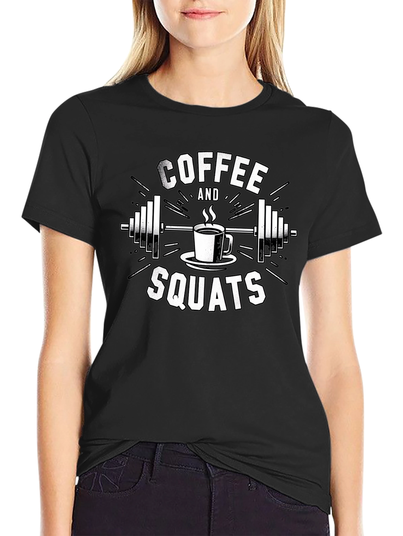 Coffee and Squats Black T-Shirt