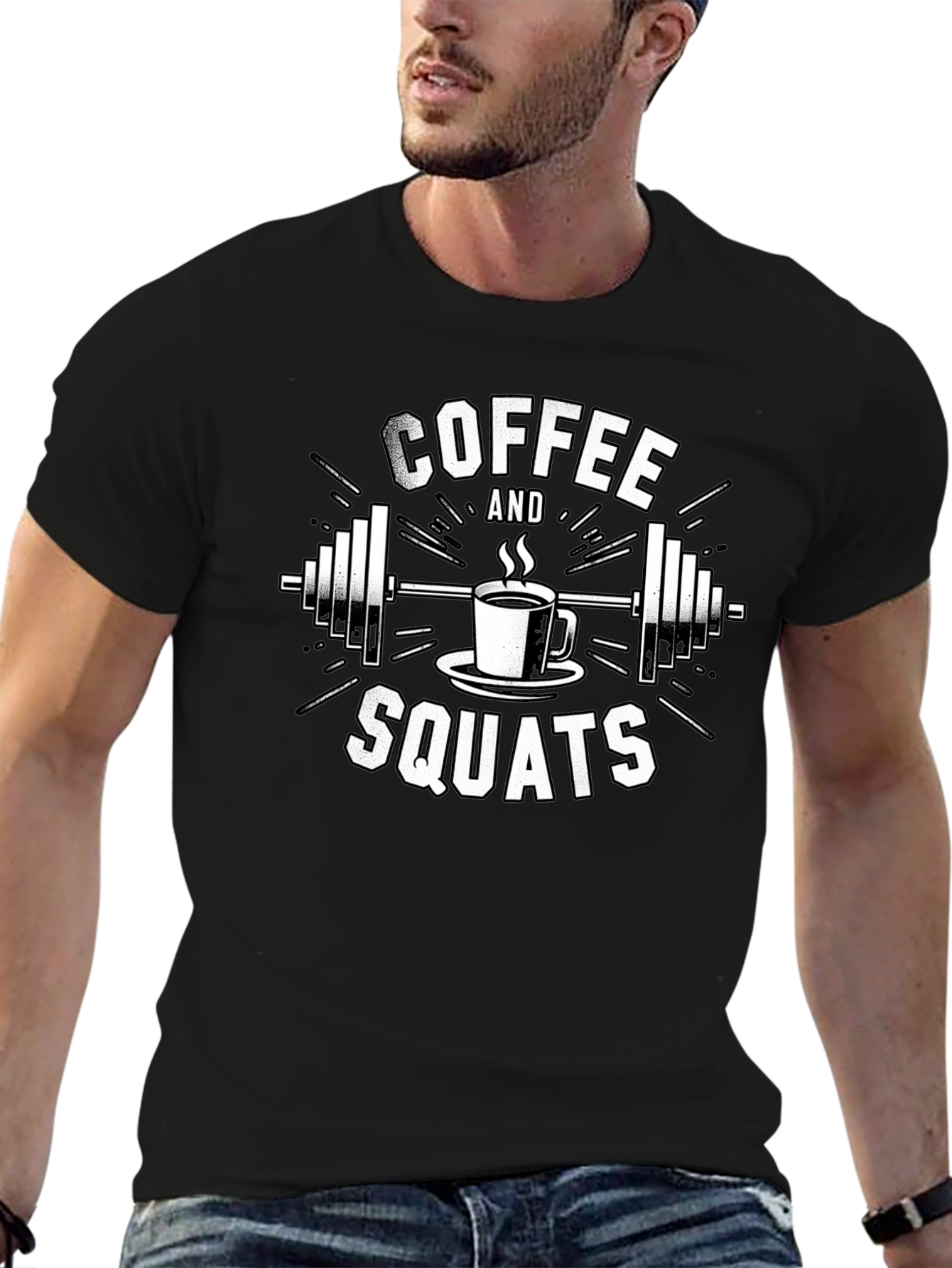 Coffee and Squats Black T-Shirt