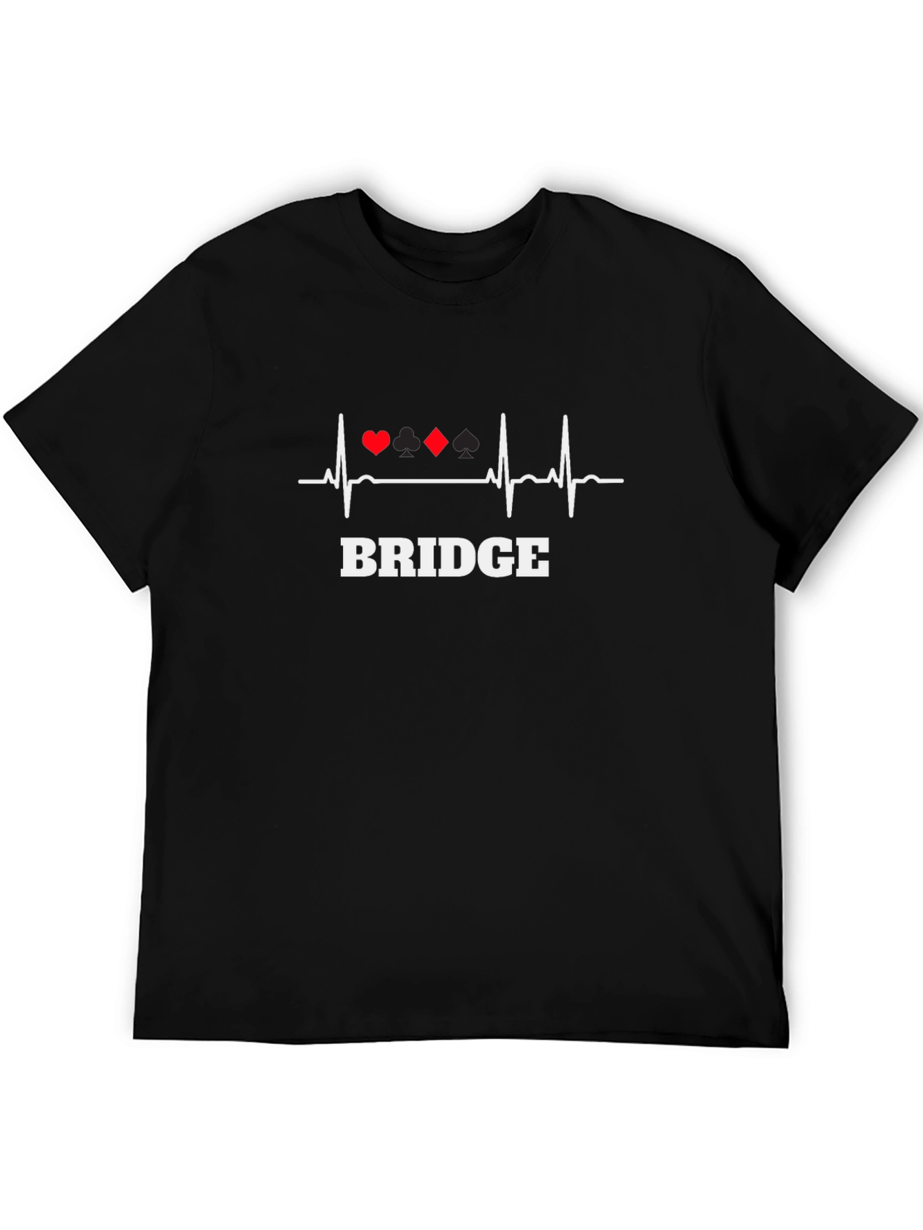 Bridge Heartbeat T-Shirt - Card Game Life Line