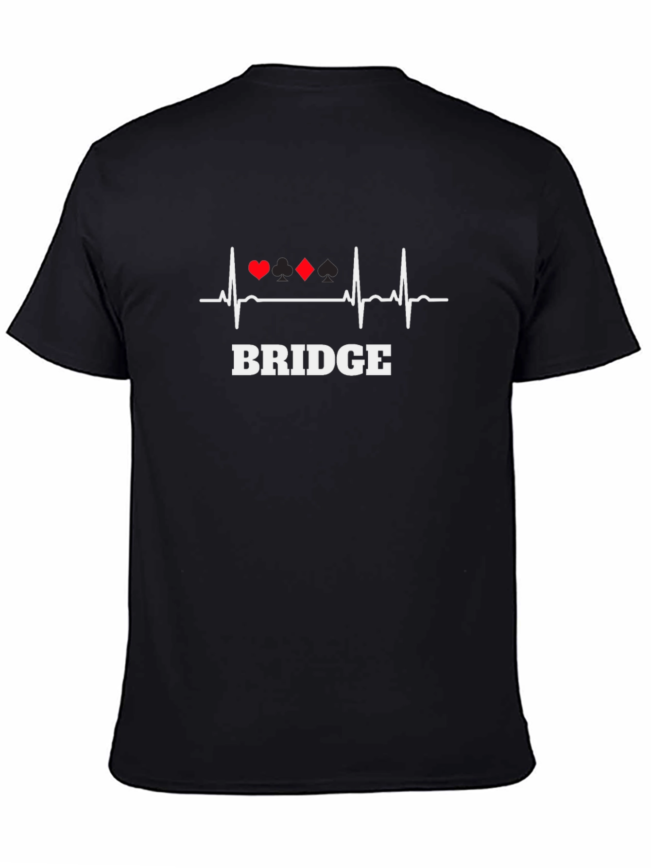 Bridge Heartbeat T-Shirt - Card Game Life Line