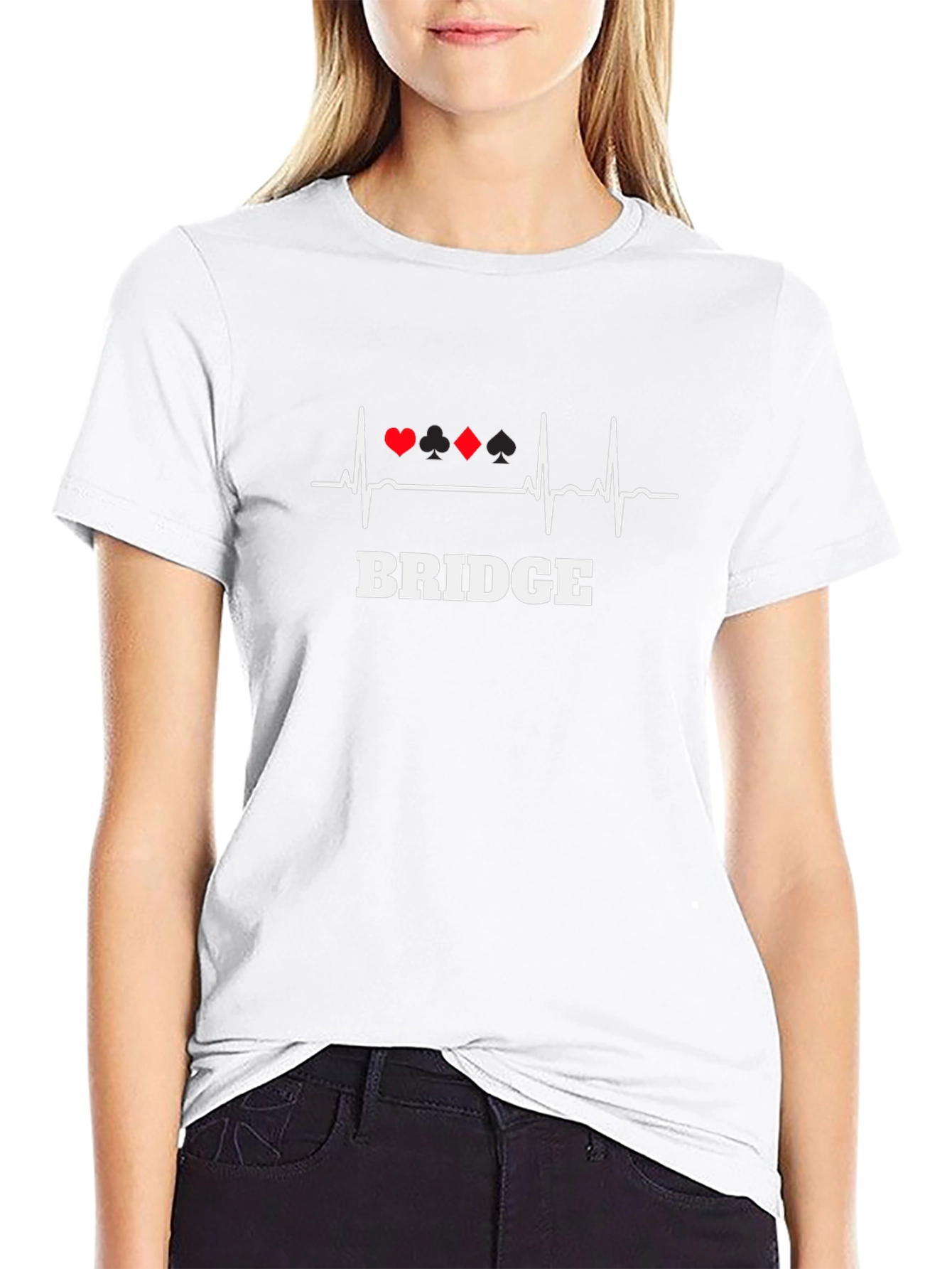 Bridge Heartbeat T-Shirt - Card Game Life Line