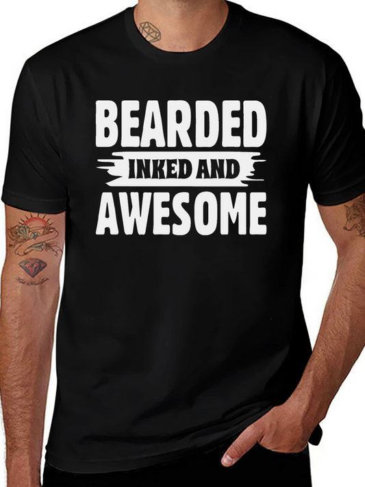 Bearded Inked and Awesome Graphic T-Shirt