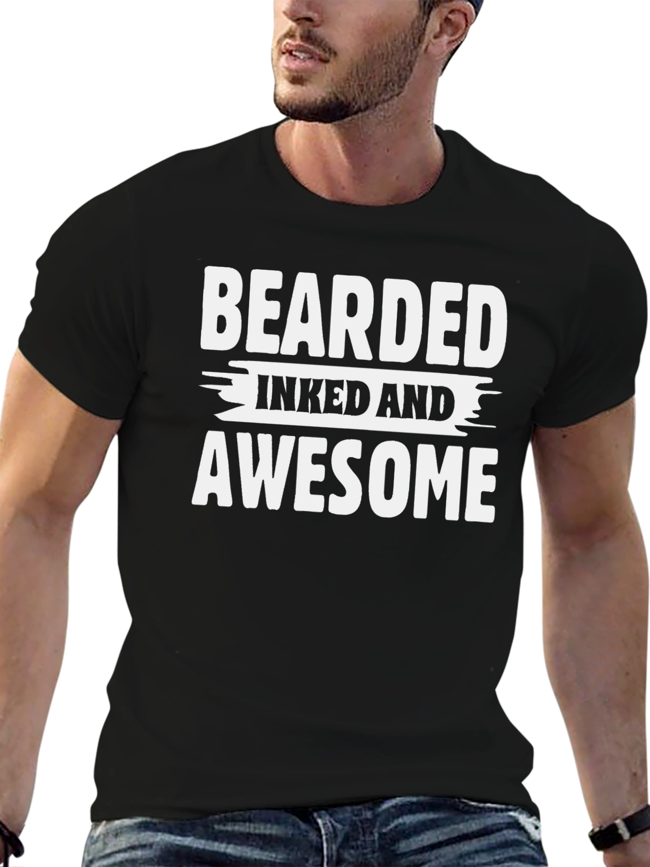 Bearded Inked and Awesome Graphic T-Shirt