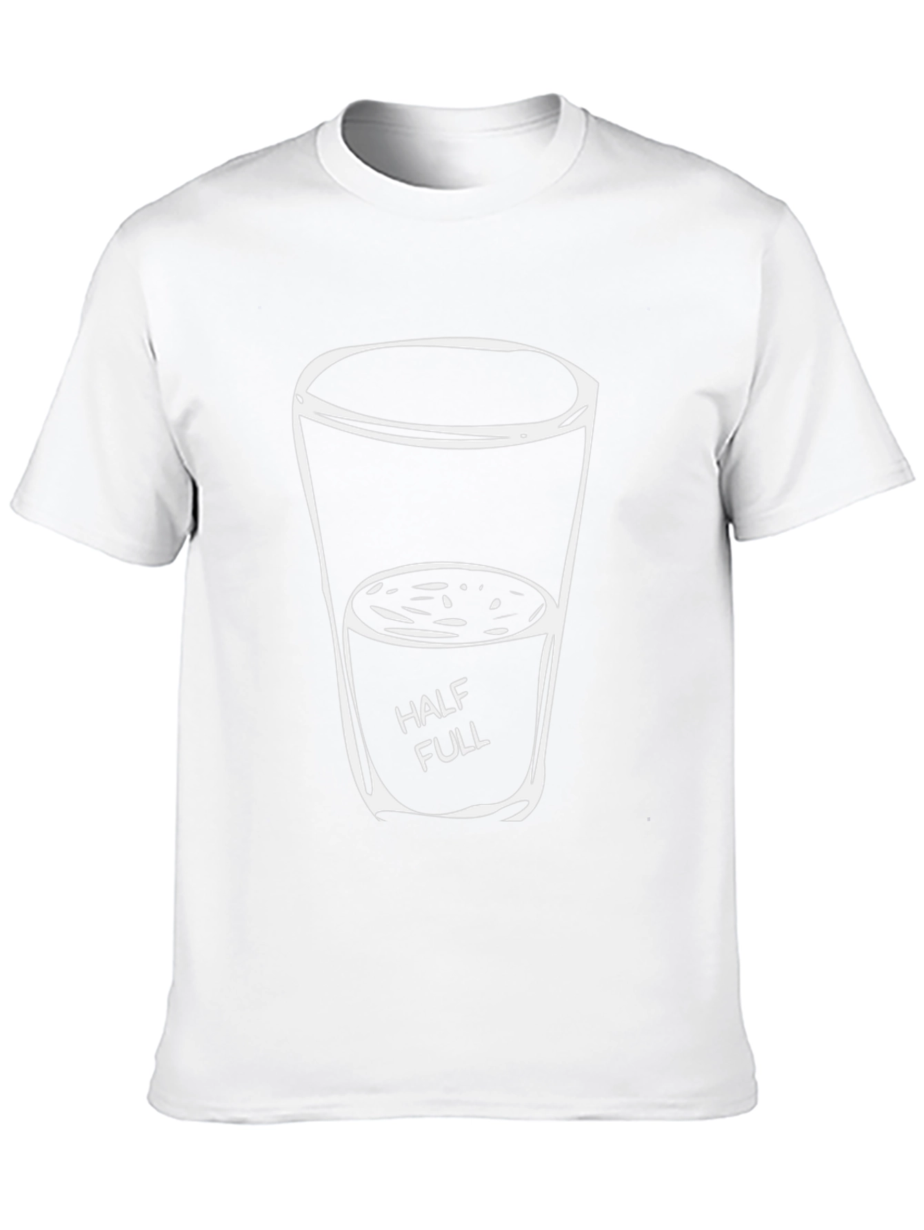 Optimistic Half Full Glass Graphic Tee - Black