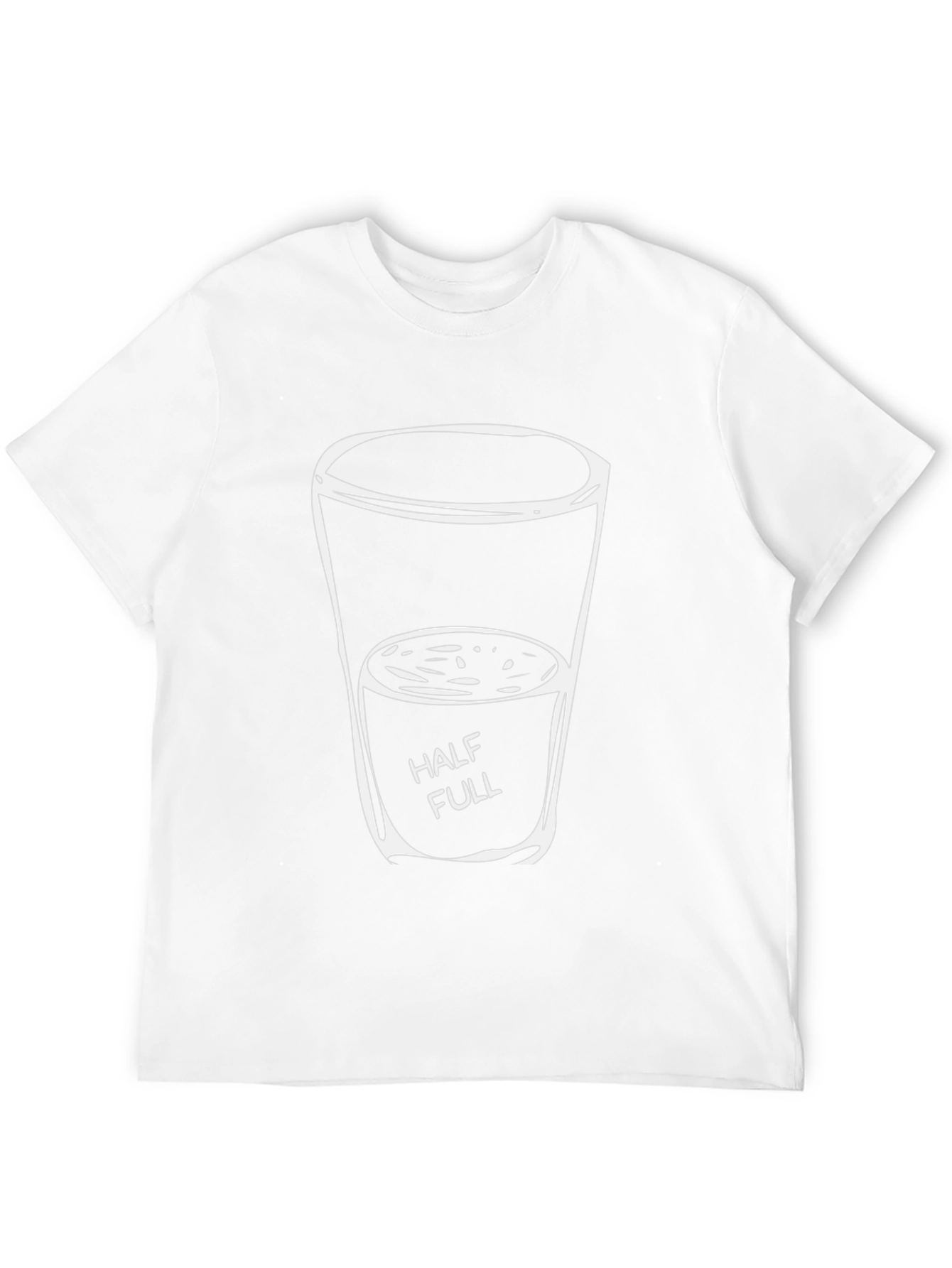 Optimistic Half Full Glass Graphic Tee - Black