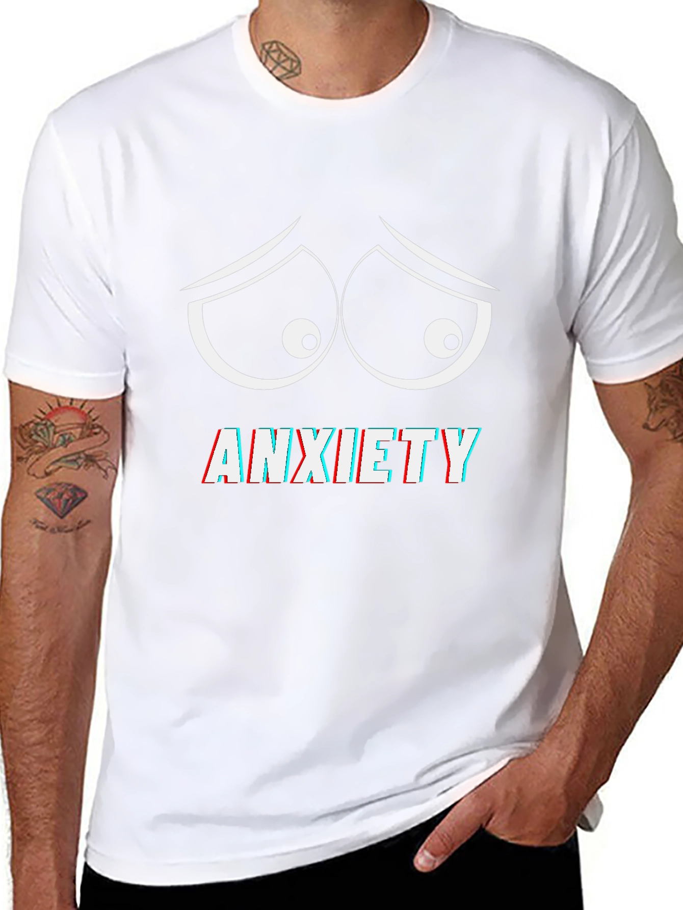 Anxiety Eyes Graphic Tee - Comfort Fit