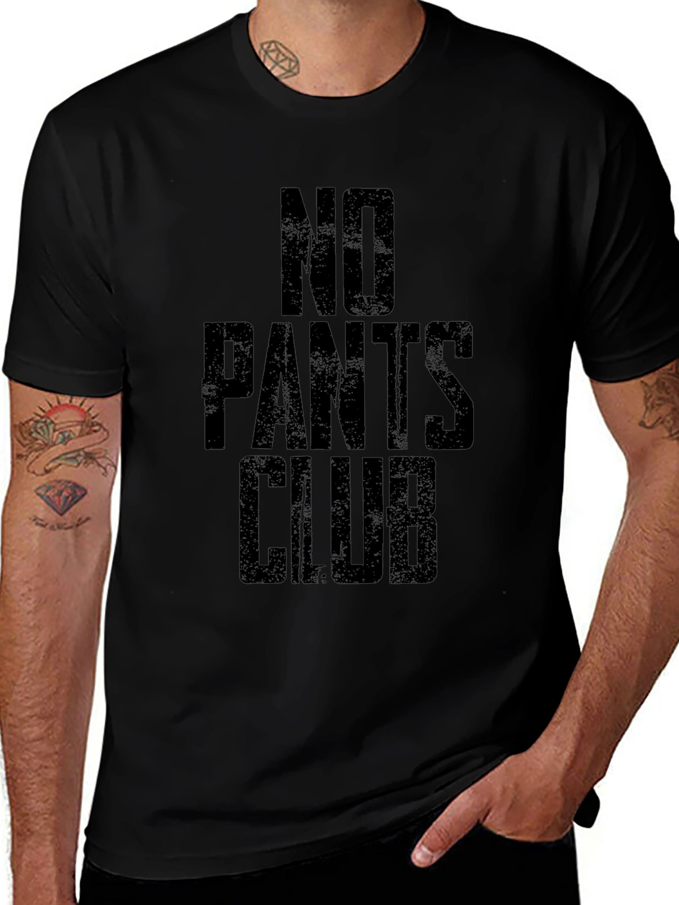 No Pants Club T-Shirt -  Black Humor Tee
