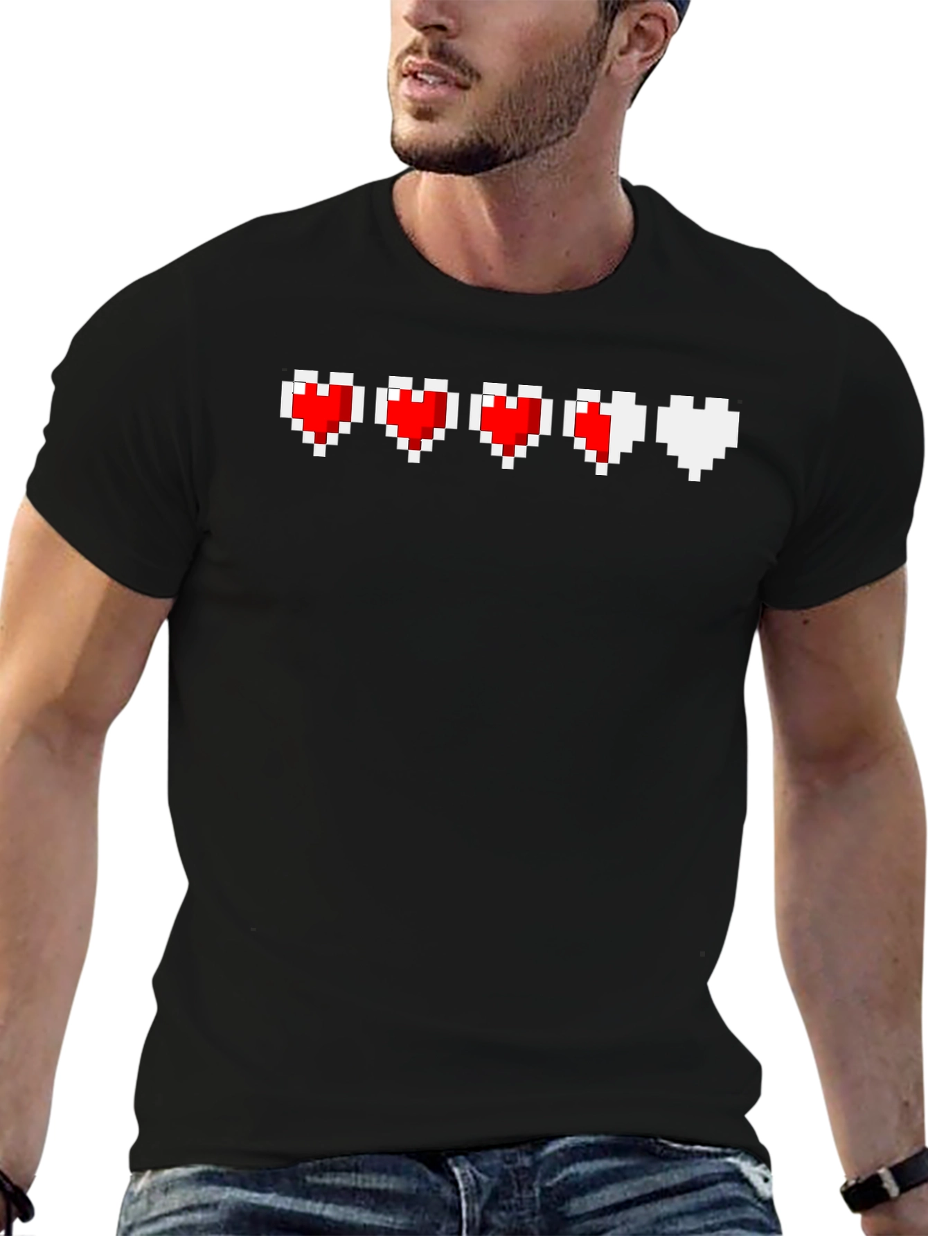 Pixel Heart Life Bar T-Shirt - Gamer Tee