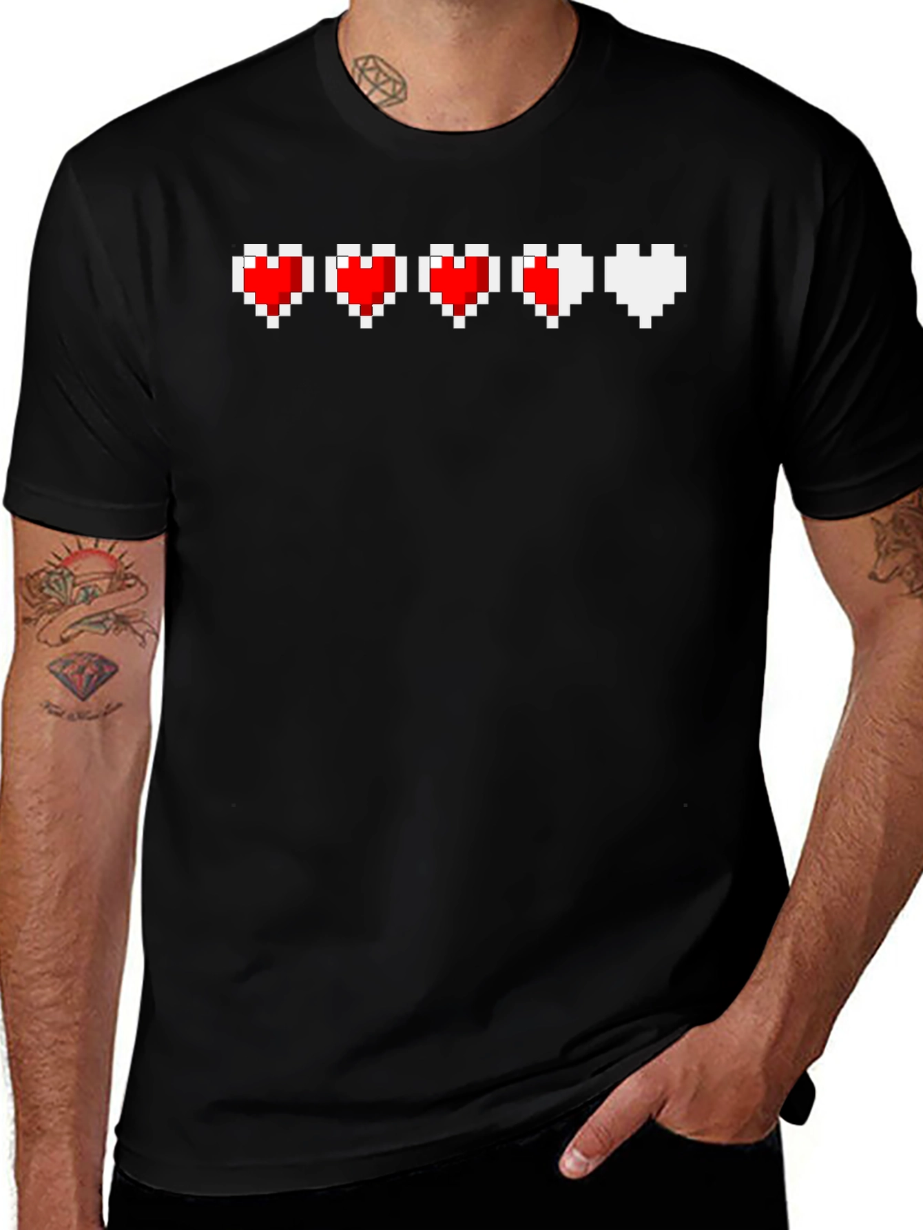 Pixel Heart Life Bar T-Shirt - Gamer Tee