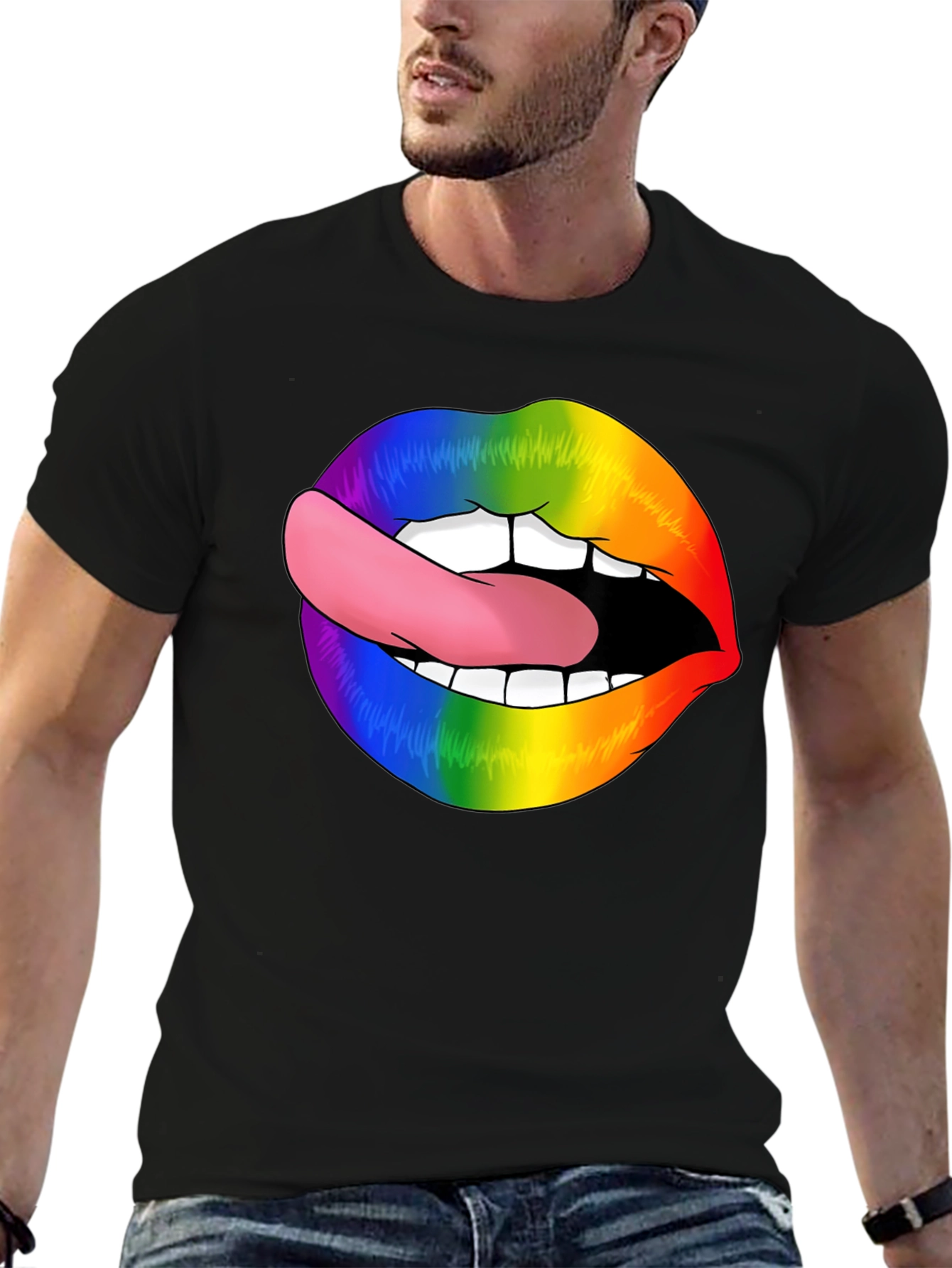 Rainbow Lips Tongue Out T-Shirt