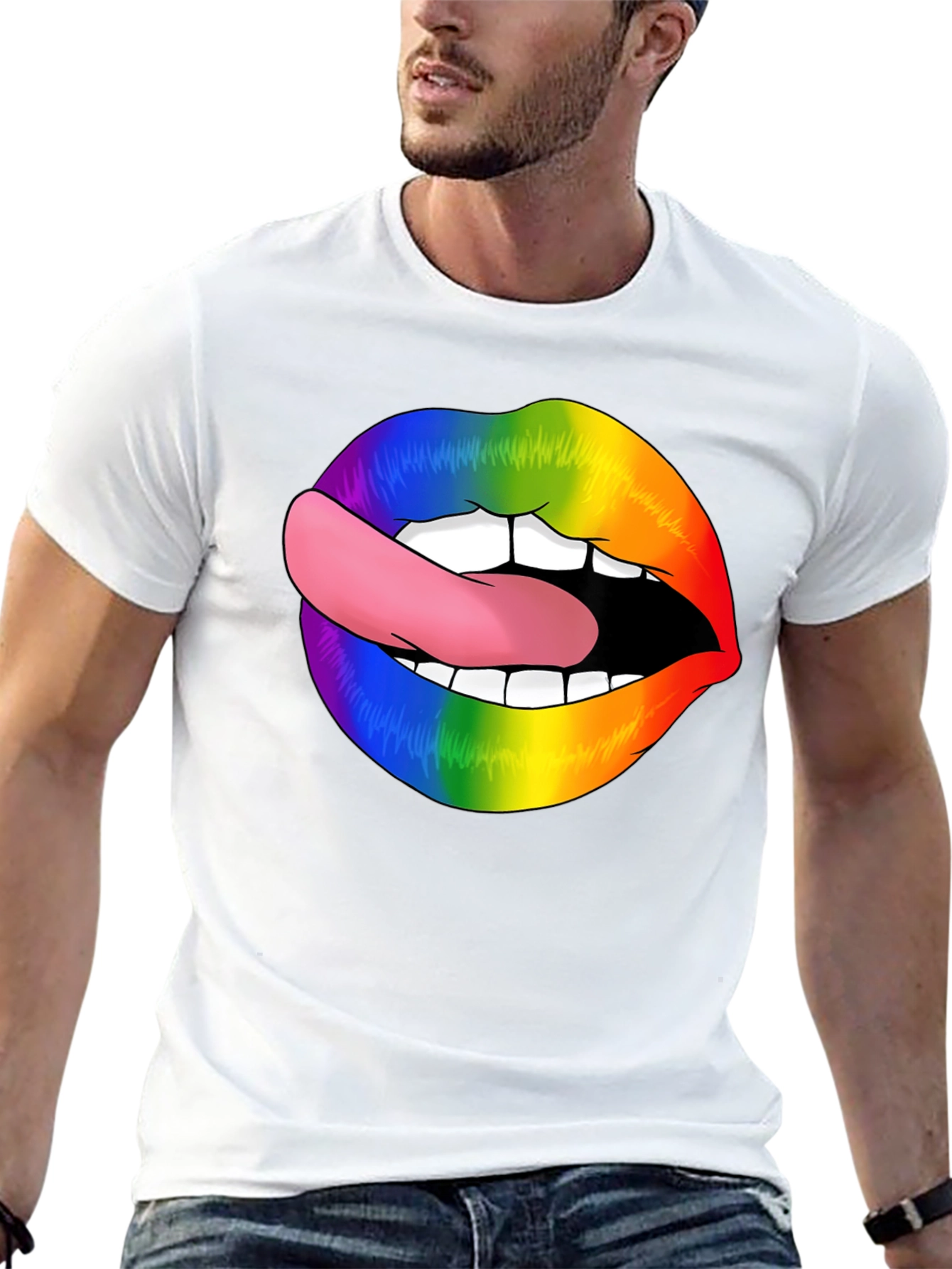 Rainbow Lips Tongue Out T-Shirt