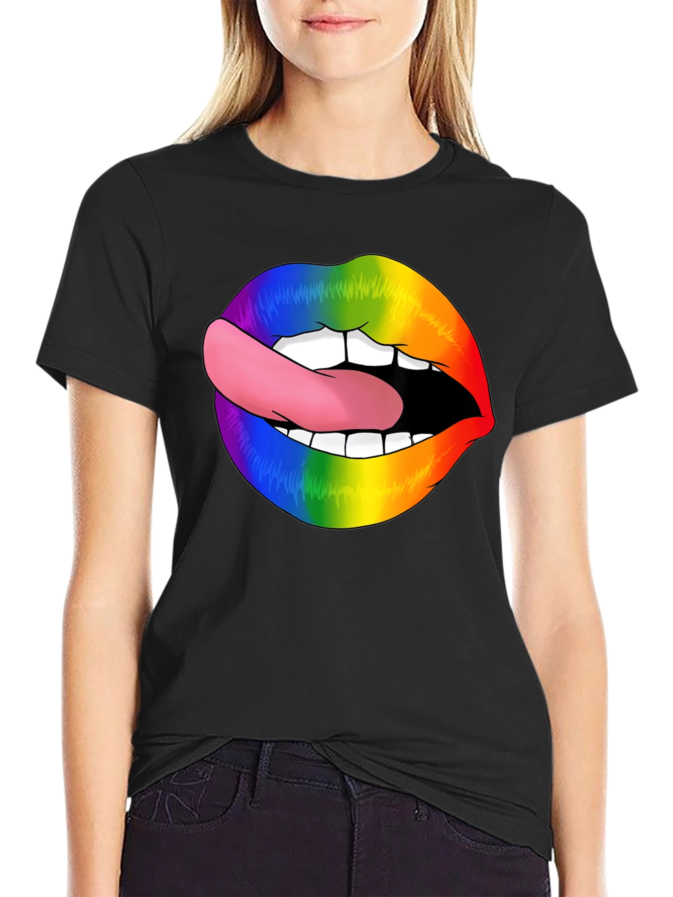 Rainbow Lips Tongue Out T-Shirt
