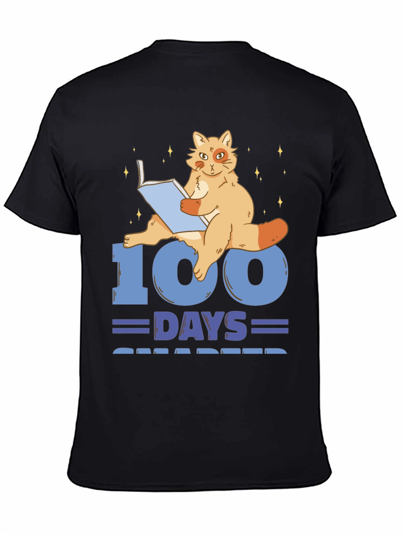 100 Days Smarter Cat Reading Book T-Shirt