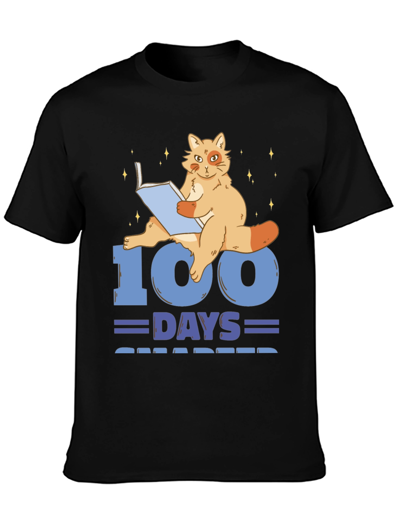 100 Days Smarter Cat Reading Book T-Shirt