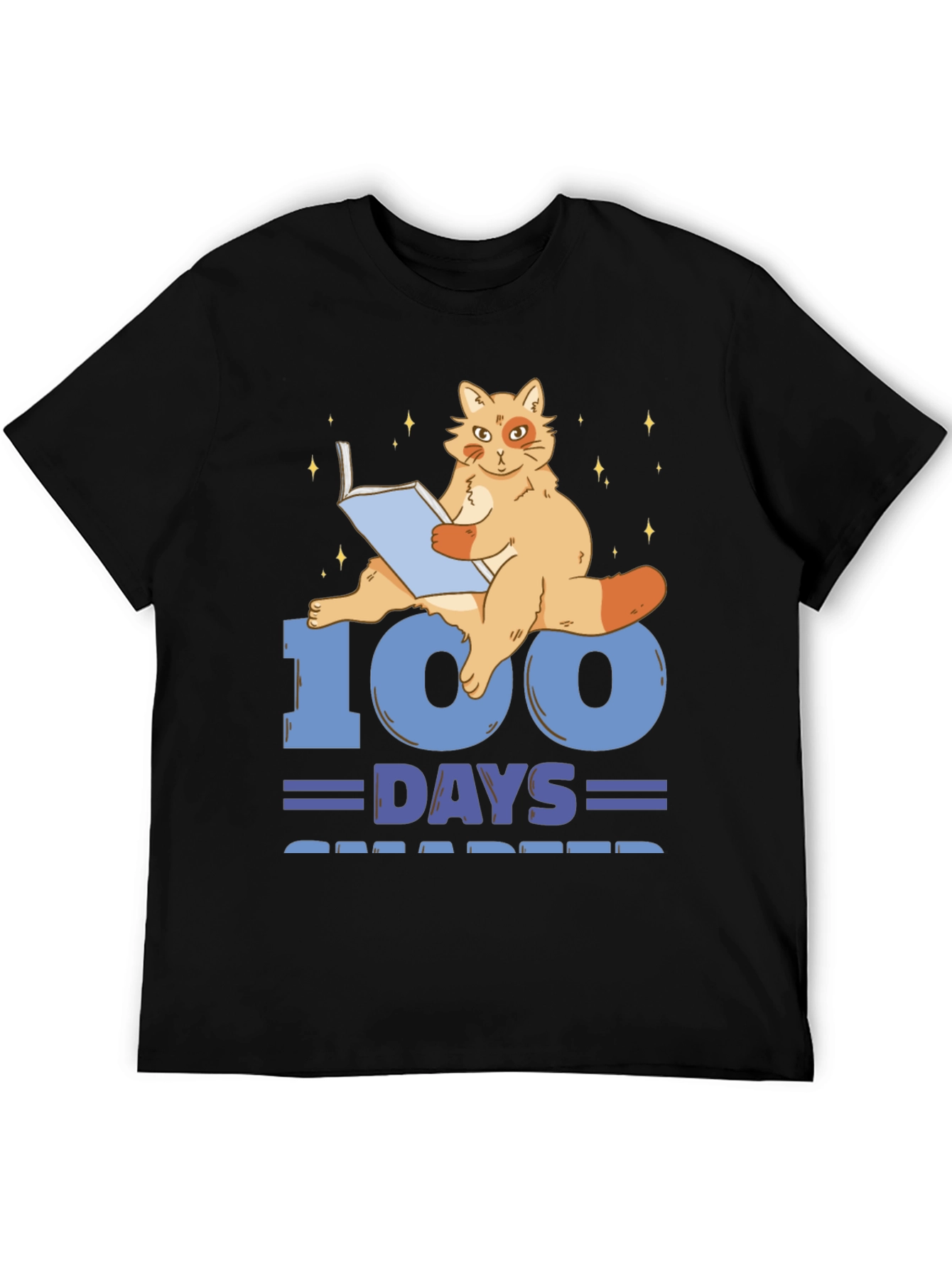 100 Days Smarter Cat Reading Book T-Shirt